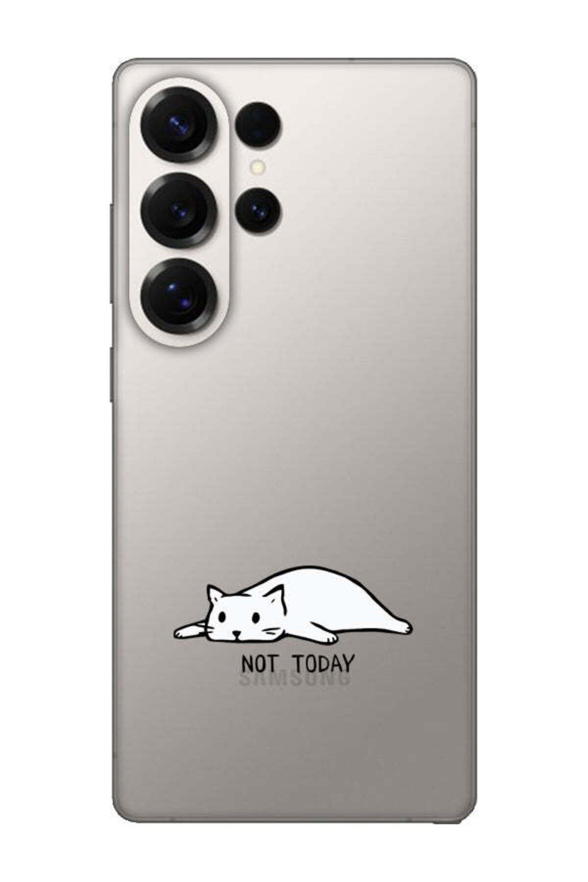 frondcase Samsung S25 Ultra Not Today Kedi Şeffaf Telefon Kılıfı