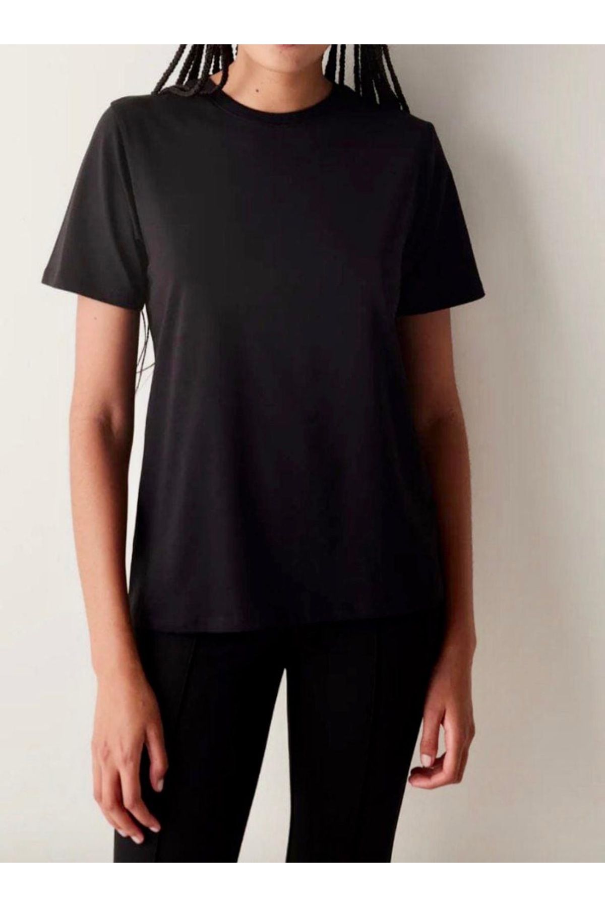 atom butik Slim fit dar kesim bisiklet yaka basic tişört