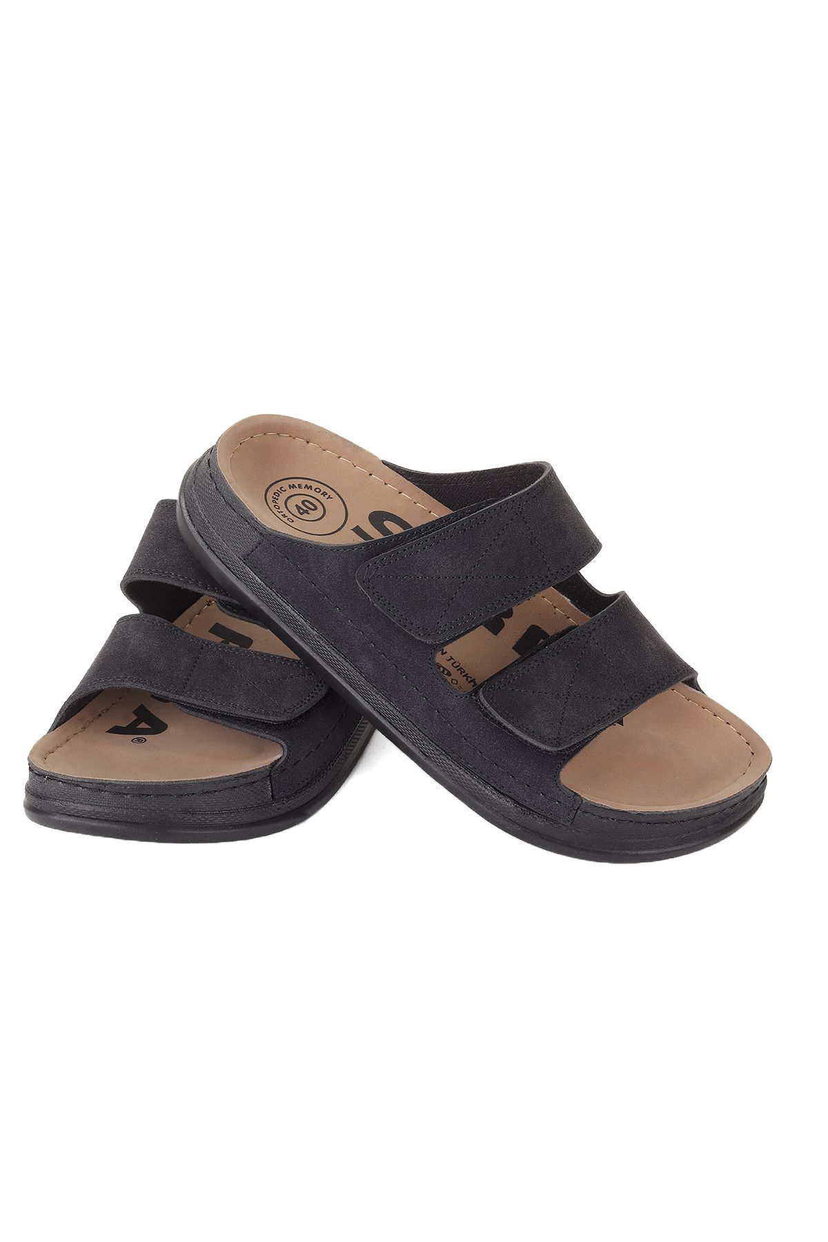 Vojo-Ironside Velcro Comfortable Sole Adjustable Hospital Sea Pool Beach Men's Slippers Black 2