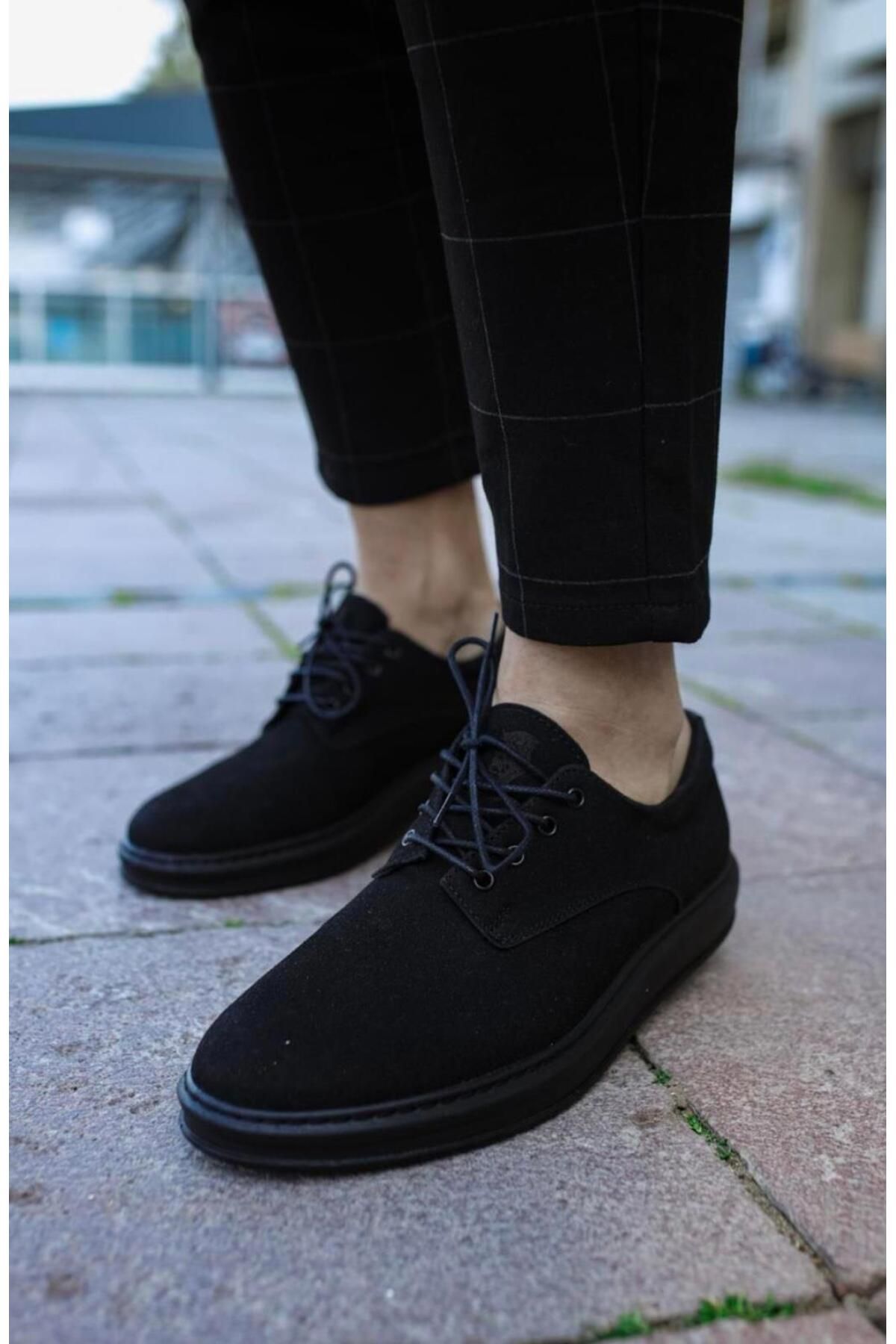 Byshoes Knack Klasik Erkek Ayakkabı 001 Siyah Süet (Siyah Taban)