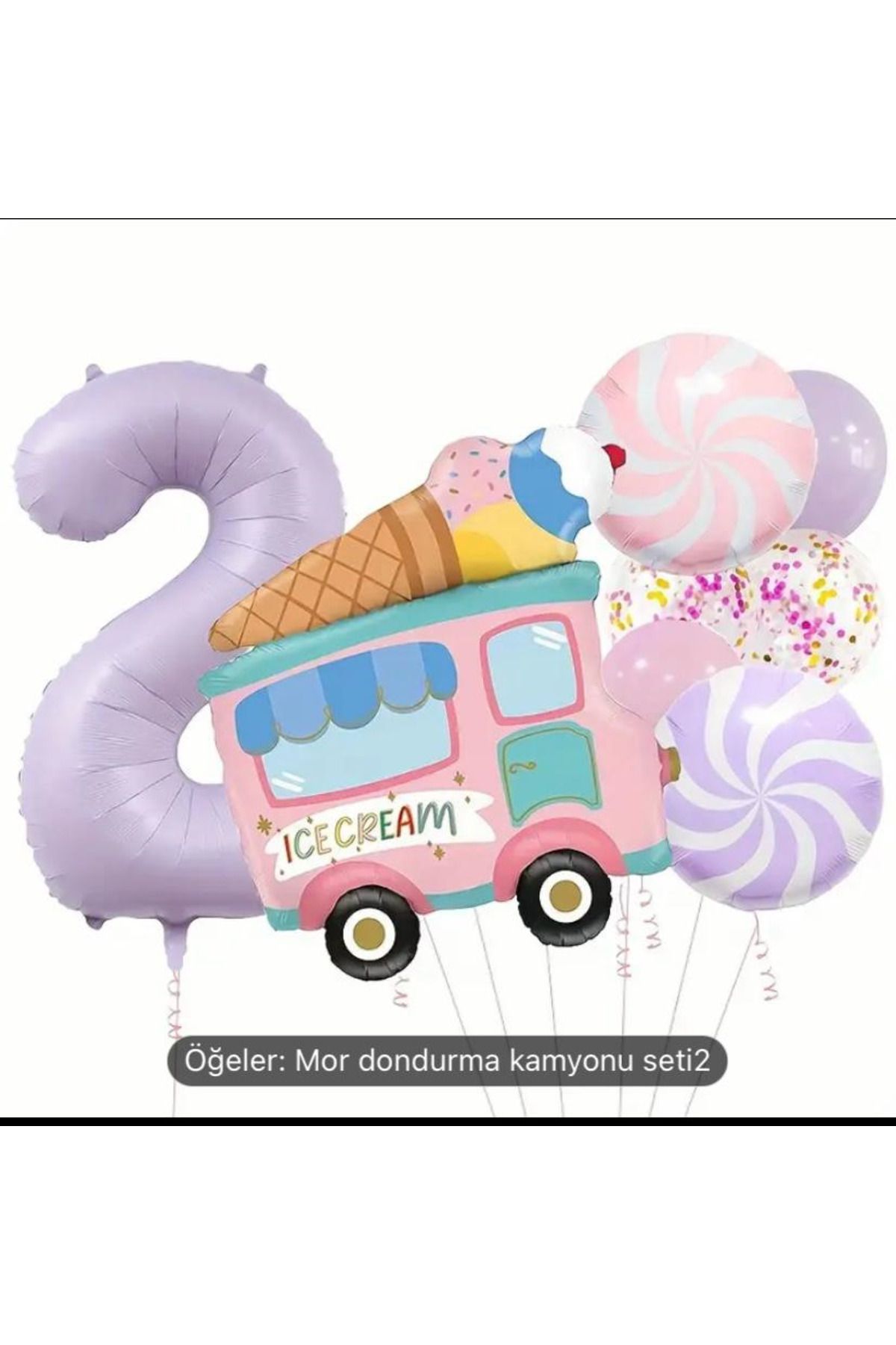 KARNAVAL DÜNYASI 2 YAŞ KIZ ÖOCUK DONDURMA OTOBÜSÜ TEMALI BALON SETİ
