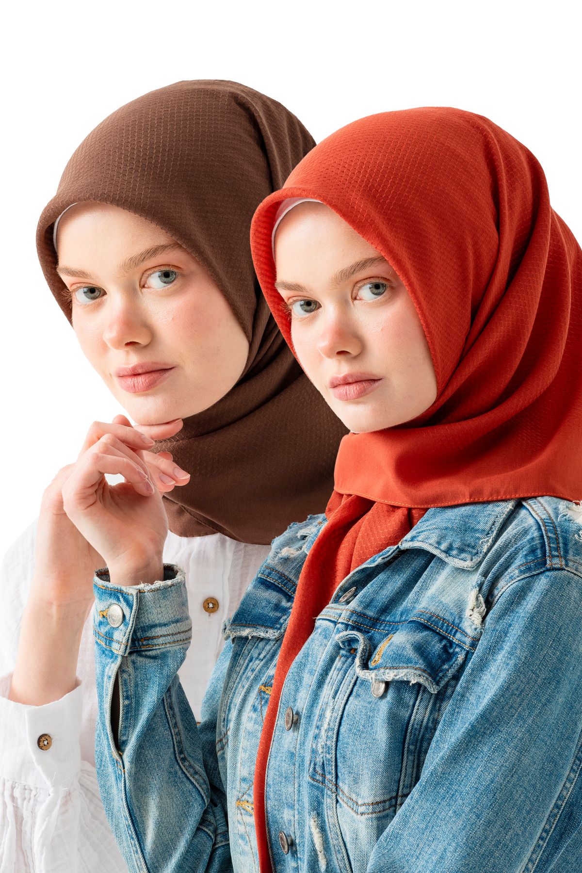 Wega Moda 2'li Pamuk Jakar Eşarp, Doğal Ve Şık Görünüm, Jakarlı Pamuk Eşarp, Soft Pamuk Eşarp.