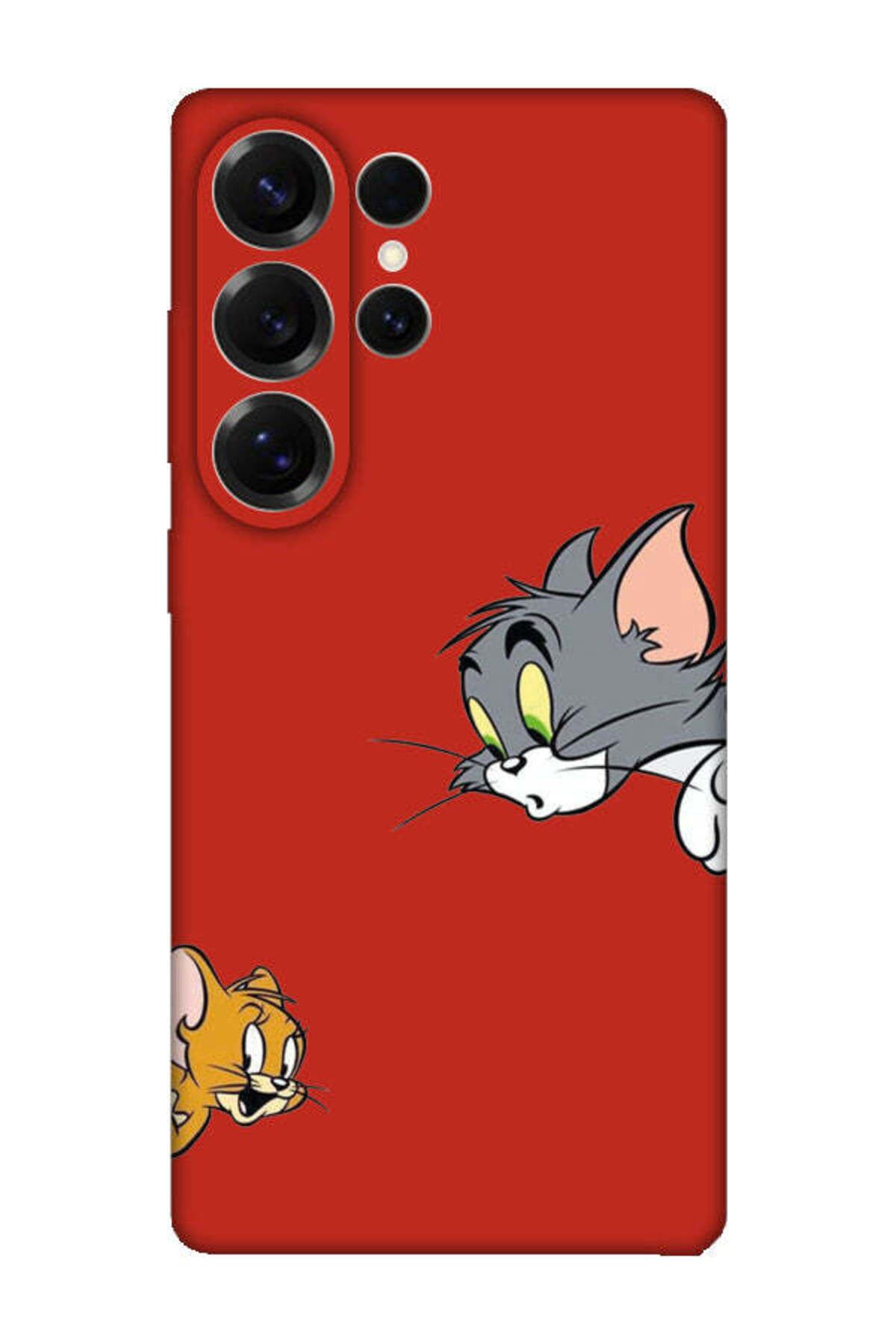 frondcase Samsung S25 Ultra Tom And Jerry Kırmızı Telefon Kılıfı
