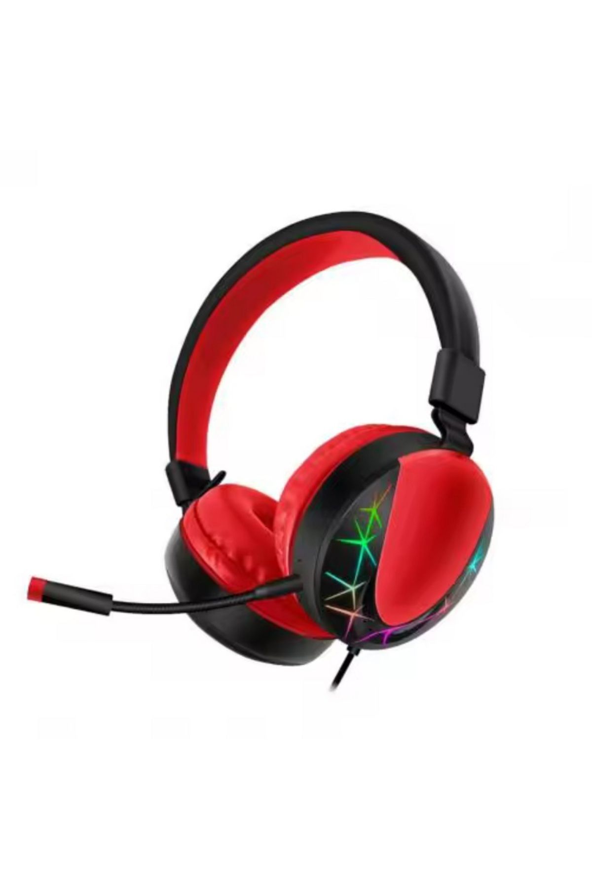 ROSEPREMİUM AKZ 021 Kablolu Mikrofonlu Işıklı Oyuncu Kulaklığı RGB Kırmızı