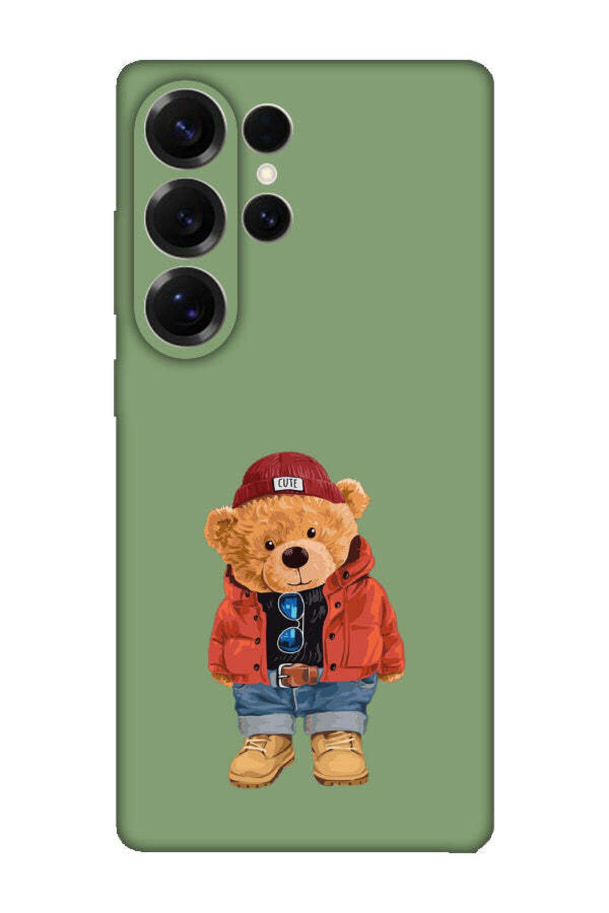 frondcase Samsung S25 Ultra Teddy Bear Yeşil Telefon Kılıfı