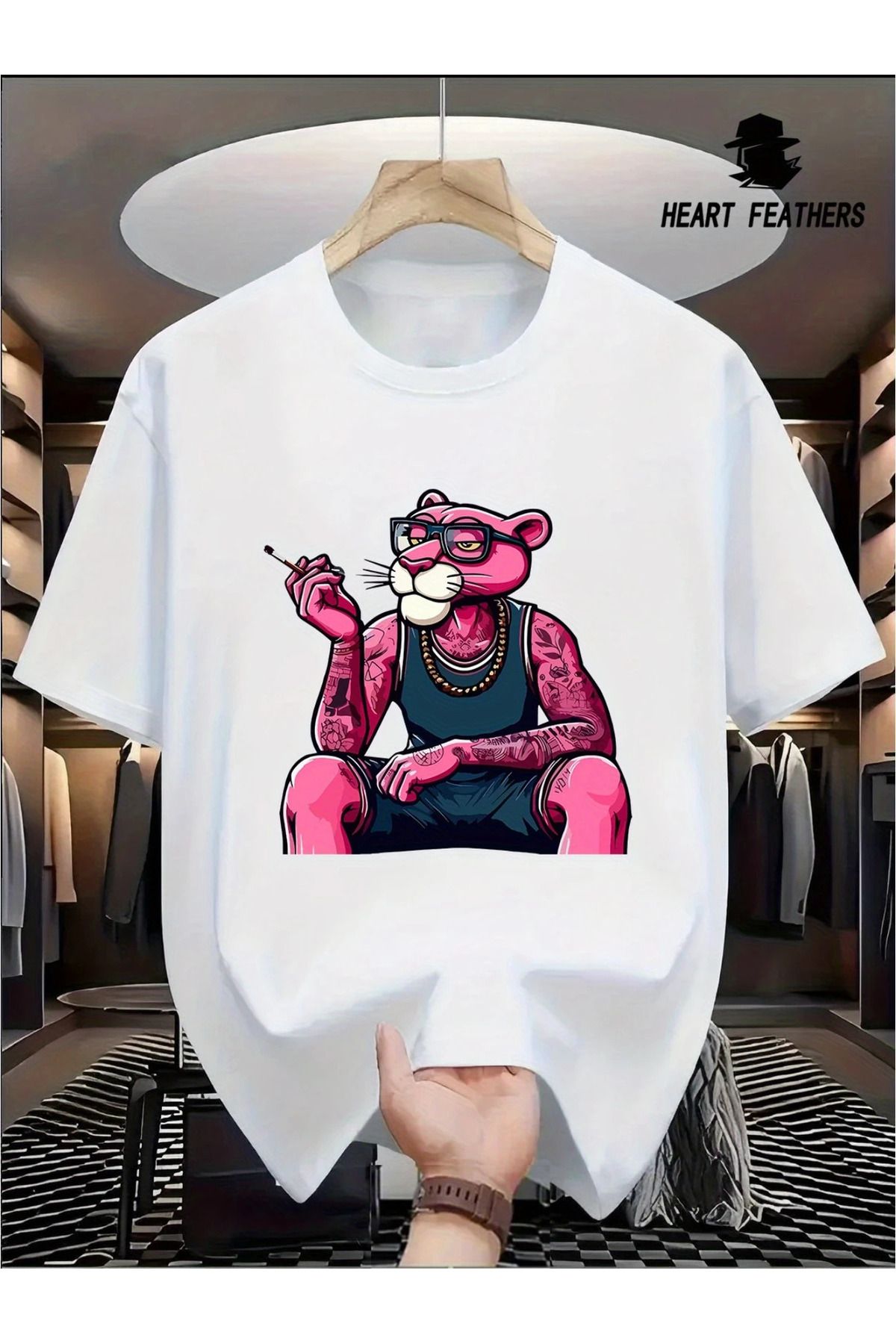 İnazuma Outdoors Unisex Oversize Baskılı Pamuklu Bisiklet Yaka Kısa Kollu BEYAZ T-shirt