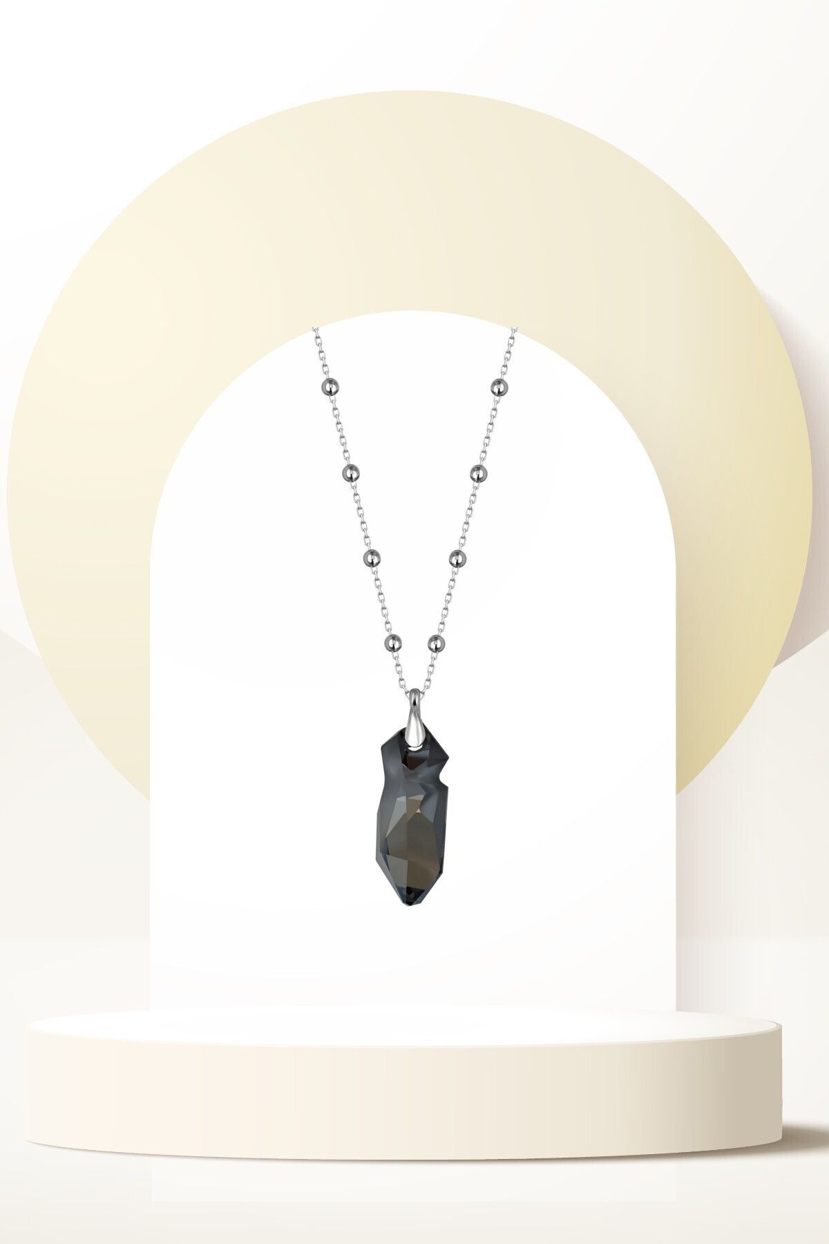 Swaroski Zirconia Crystal Taşlı Kaputt Tasarım Kolye Kadın
