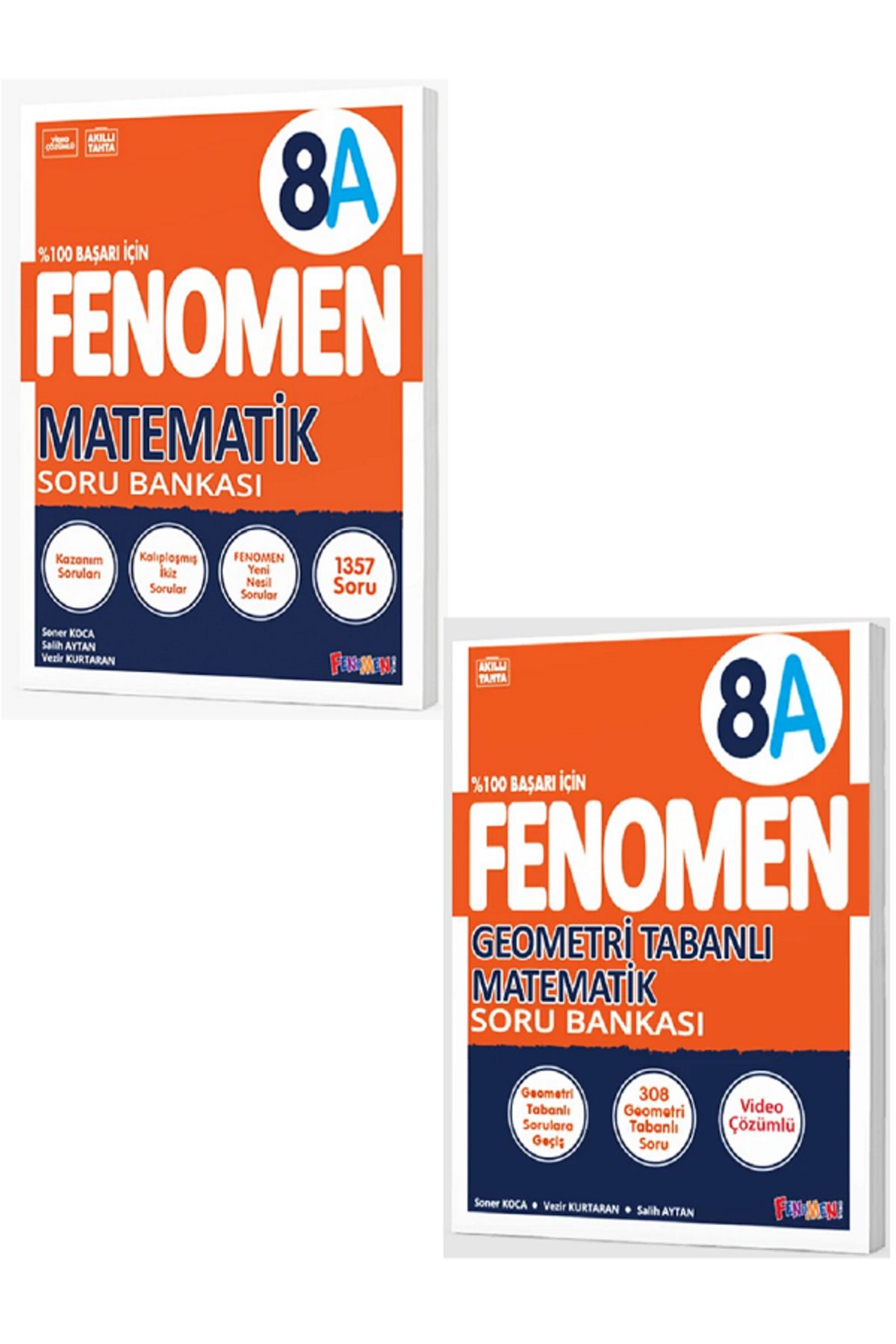 Efsane Yayınları 8.Sınıf Fenomen 8A Matematik Soru Bankası + 8.Sınıf Fenomen 8A Geometri Soru Bankası - 2 KİTAP