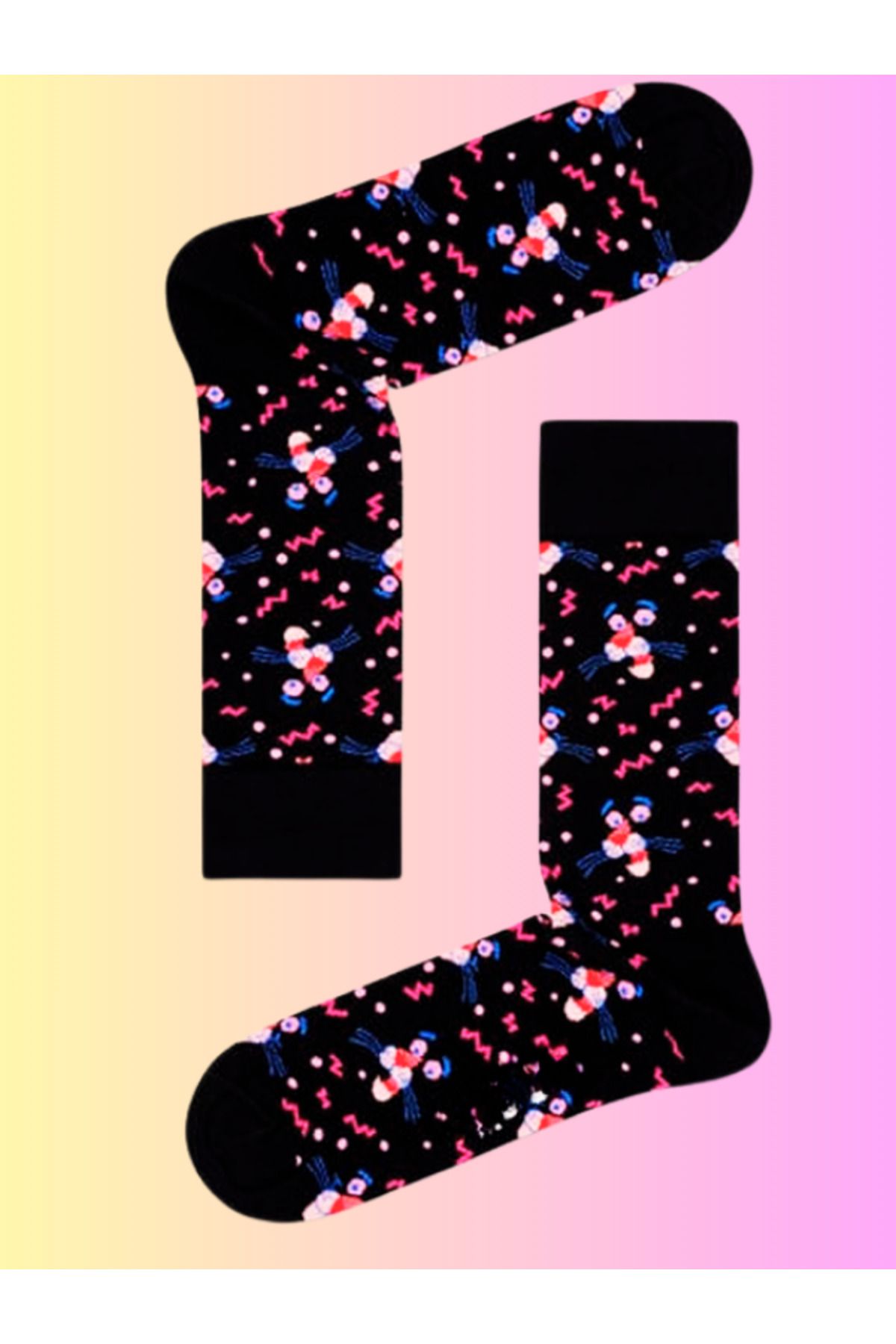 Shuttle Park Özel Seri Socks Renkli Eğlenceli Happy Pempe Panter Desenli Rahat Tasarım Tarz Kokulu Dikişsiz Çorap