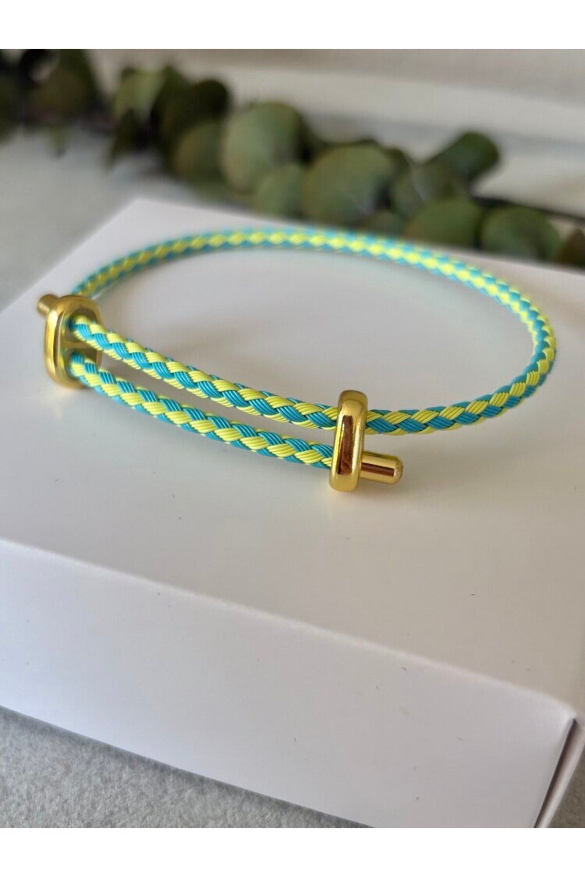 arya luxe Çelik örme bileklik yeşil sek renk
