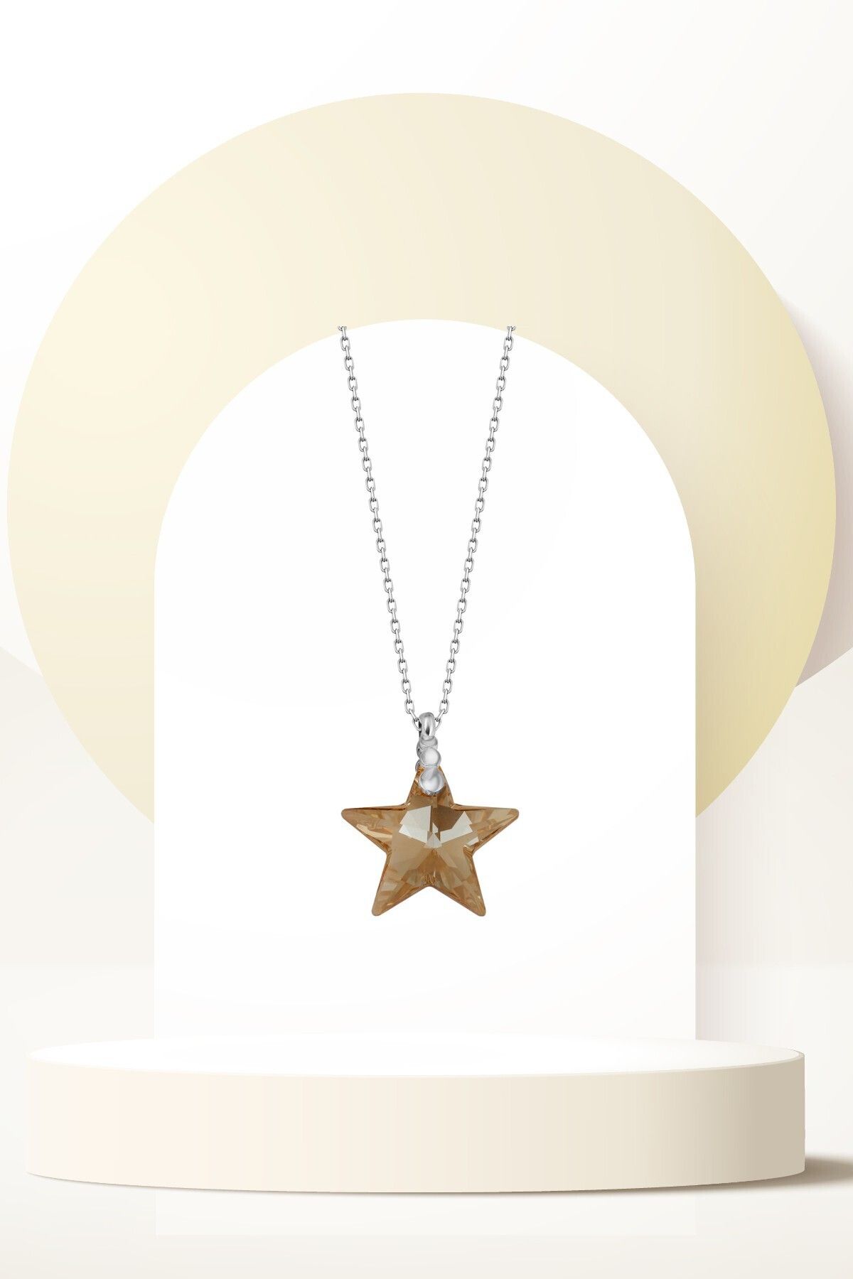 Swaroski Zirconia Crystal Taşlı Star Light Colorado Kolye Kadın Zarif Model