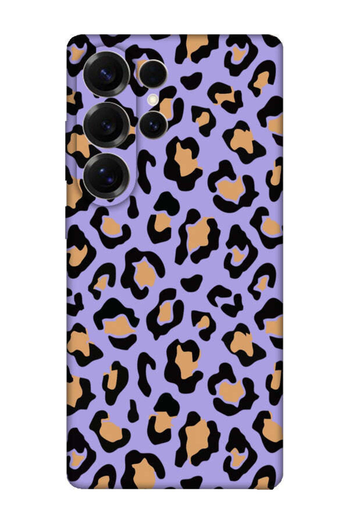 frondcase Samsung S25 Ultra Leopar Desenli Lila Telefon Kılıfı