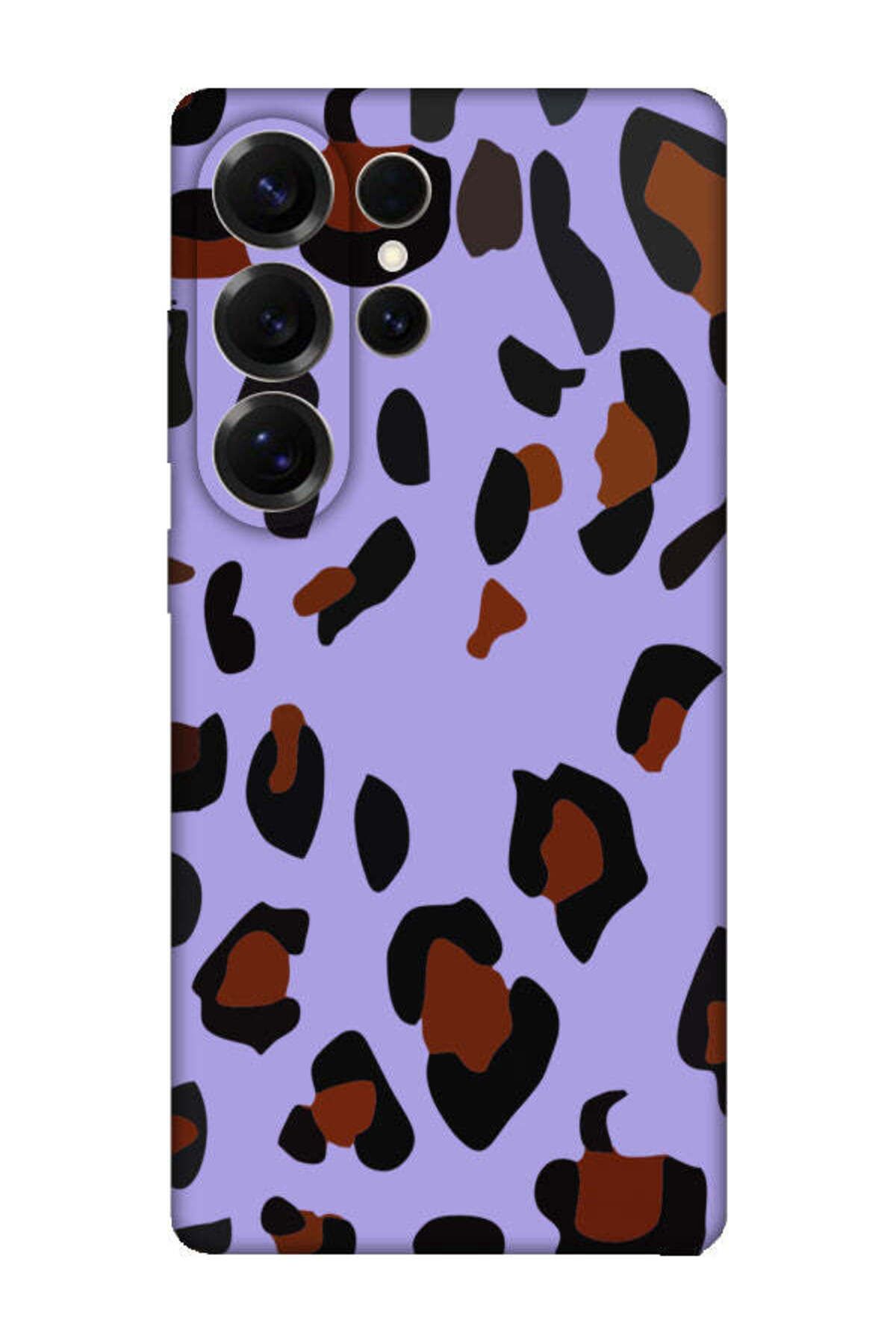 frondcase Samsung S25 Ultra Leopar Desen Lila Telefon Kılıfı