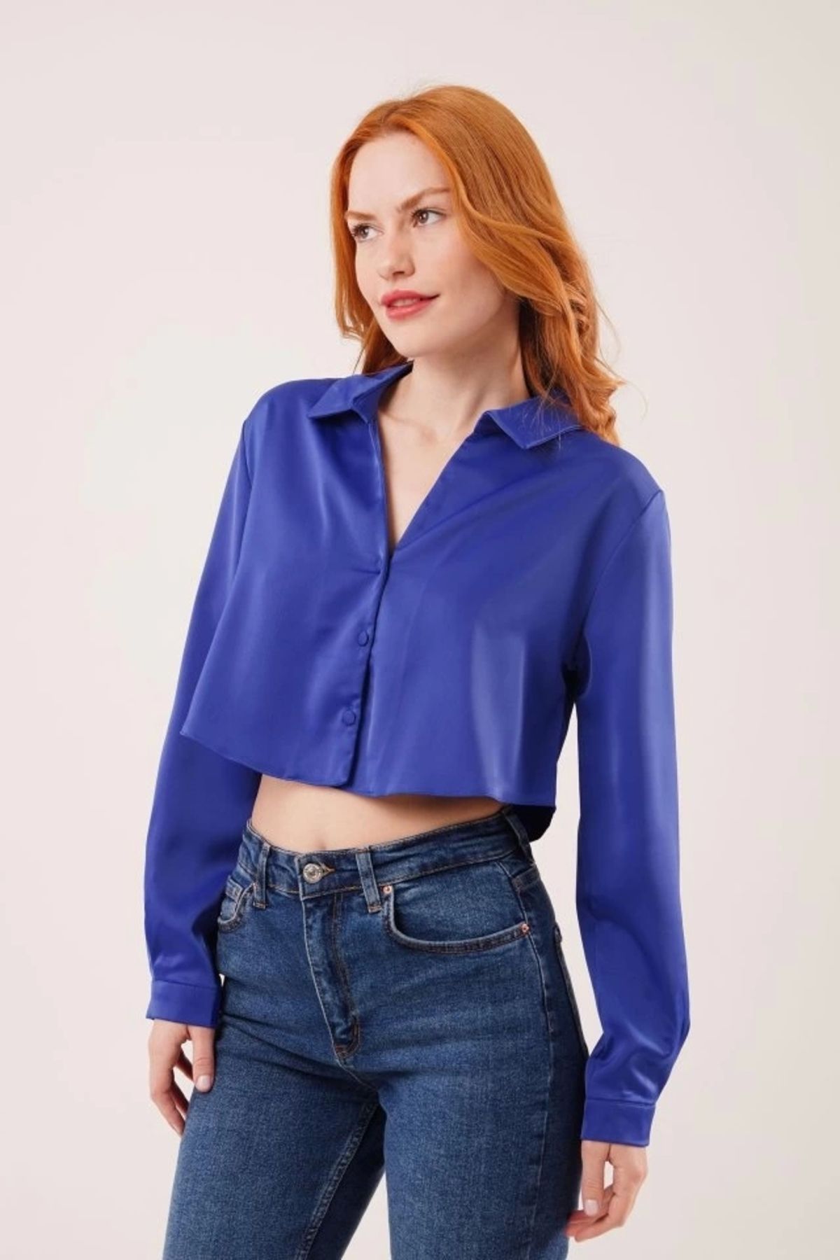 MODA aten Crop odel acivert Gömlek