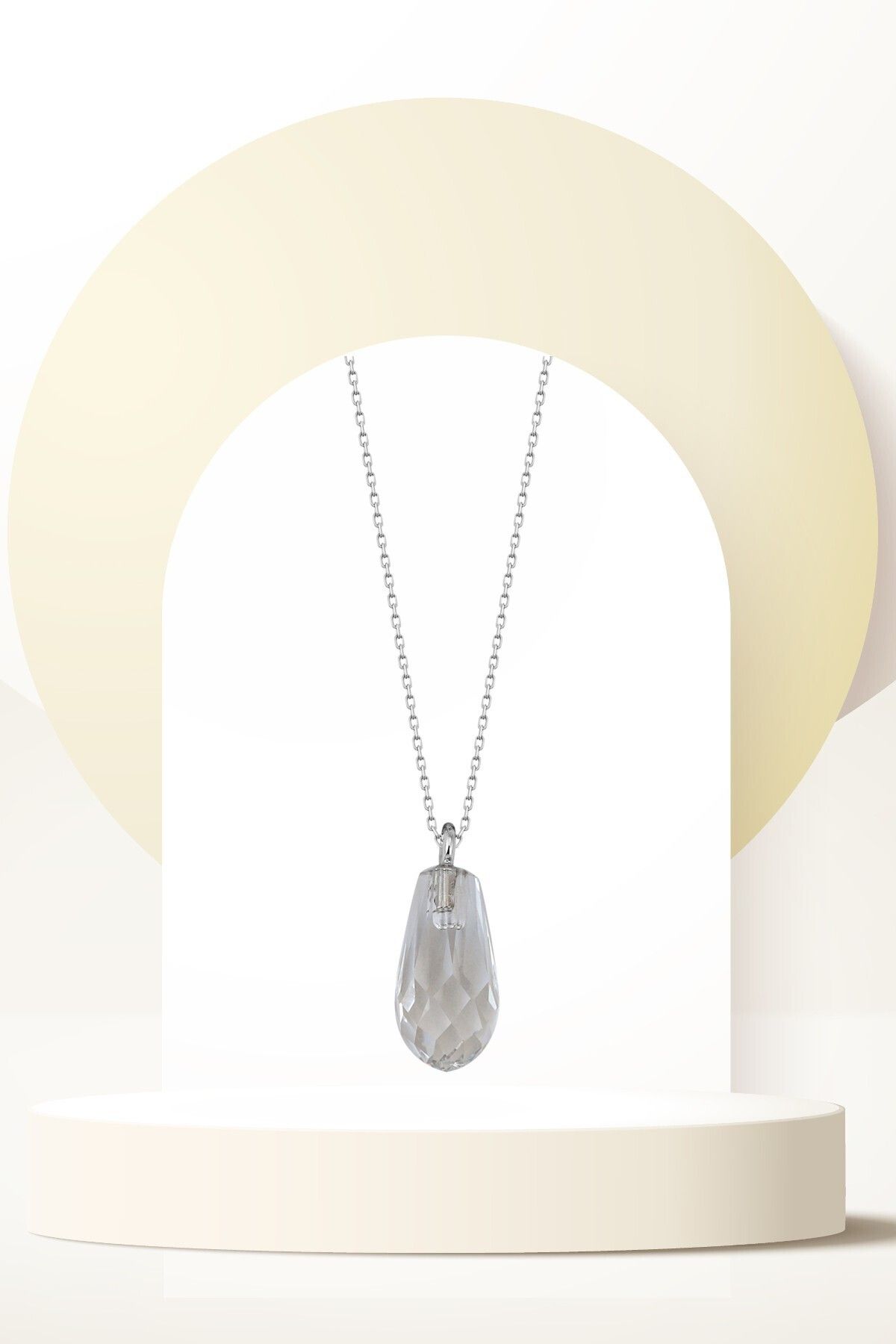 Swaroski Zirconia Crystal Taşlı Metal Drop Kolye Kadın Günlük Takı