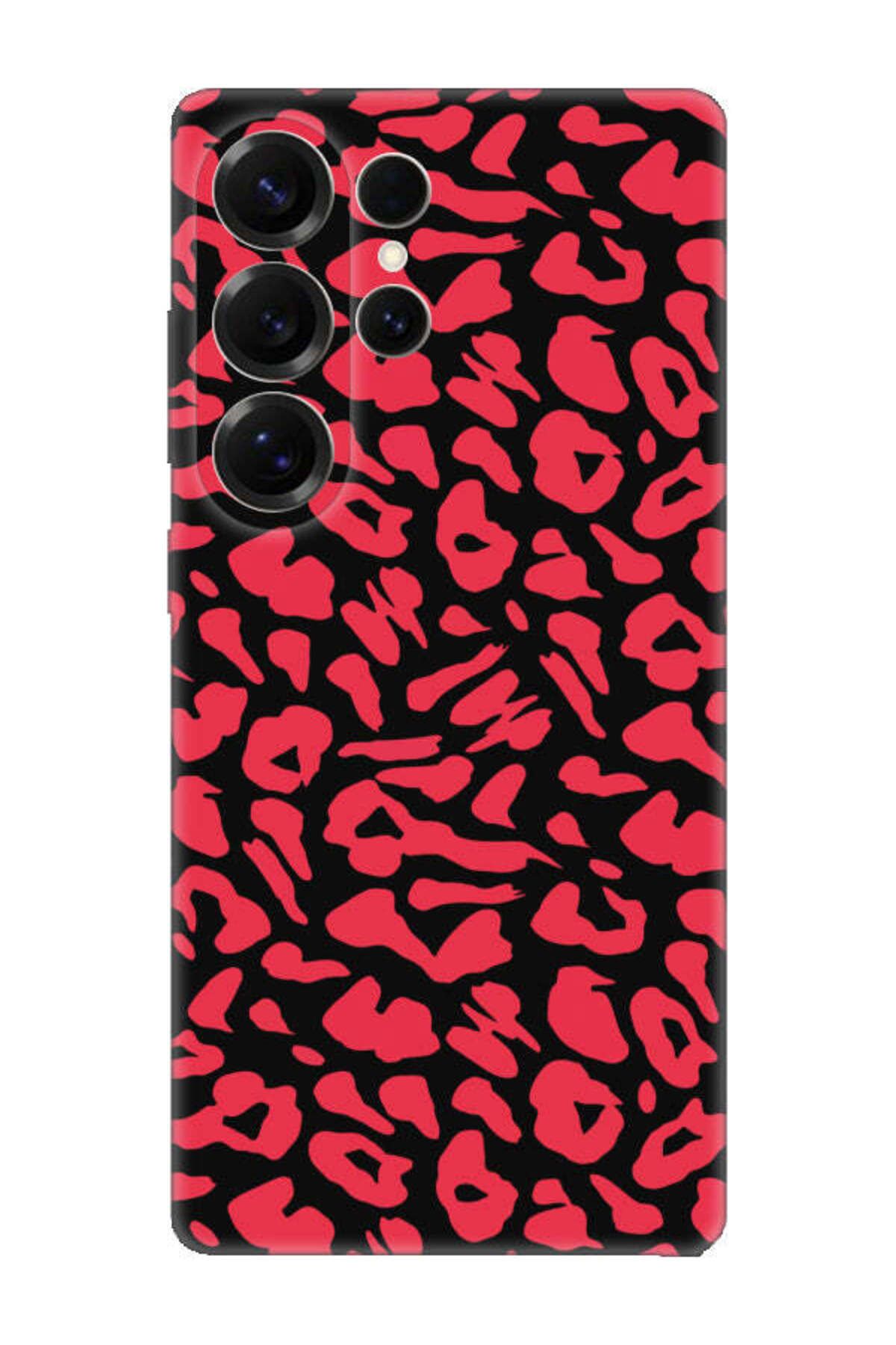 frondcase Samsung S25 Ultra Leopar Desenli Siyah Telefon Kılıfı