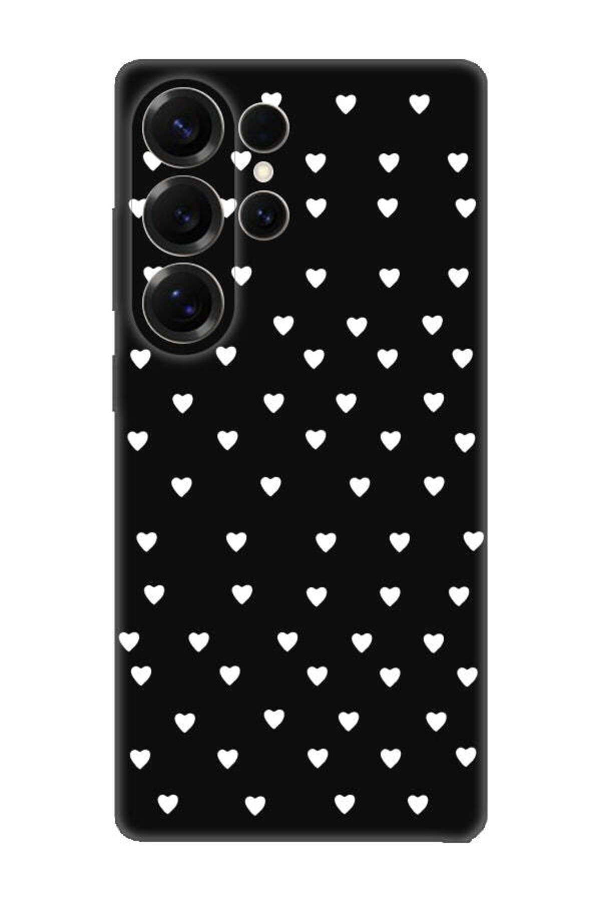 frondcase Samsung S25 Ultra Minik Kalpler Siyah Telefon Kılıfı