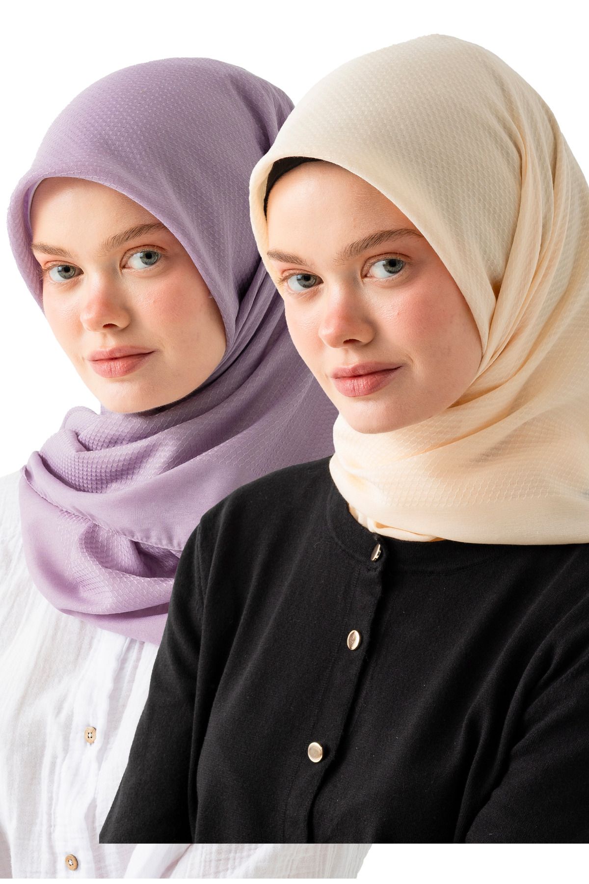 Wega Moda 2'li Pamuk Jakar Eşarp, Doğal Ve Şık Görünüm, Jakarlı Pamuk Eşarp, Soft Pamuk Eşarp.