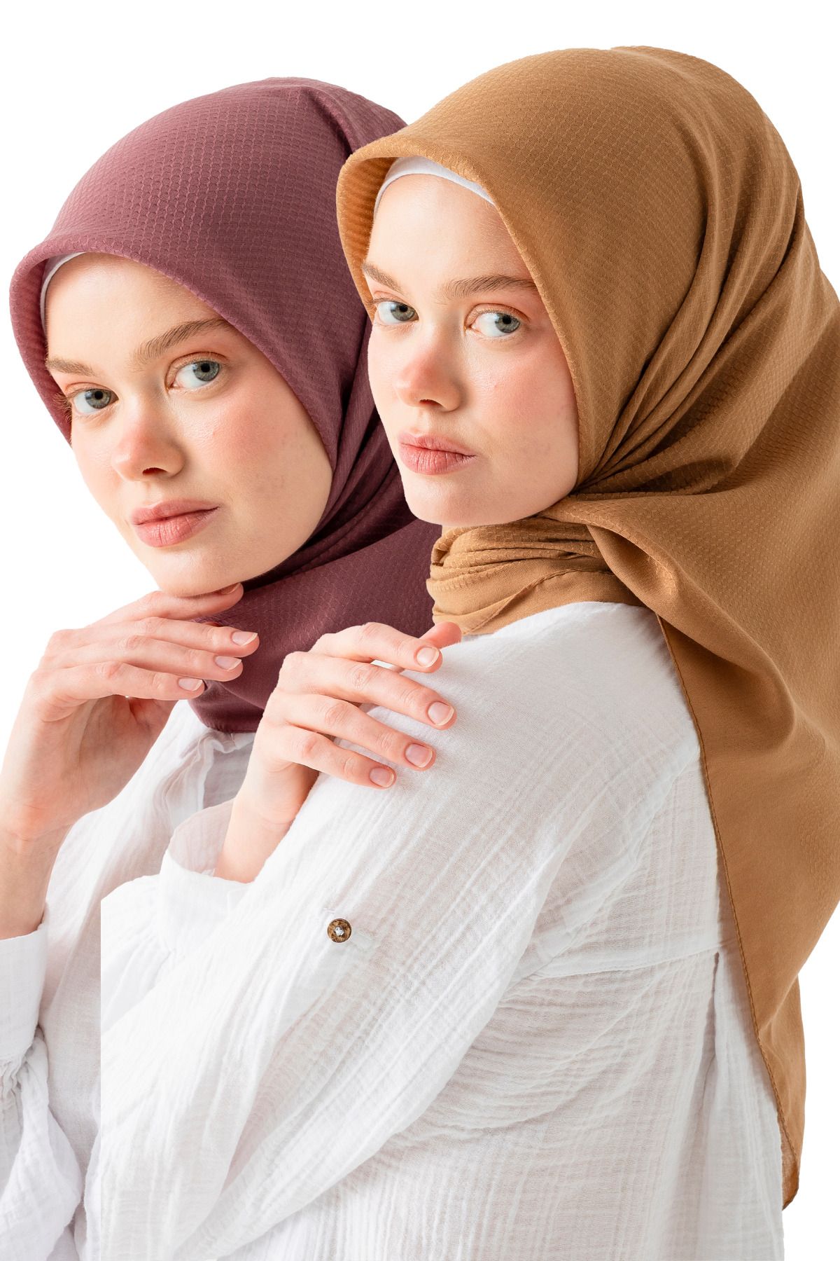 Wega Moda 2'li Pamuk Jakar Eşarp, Doğal Ve Şık Görünüm, Jakarlı Pamuk Eşarp, Soft Pamuk Eşarp.
