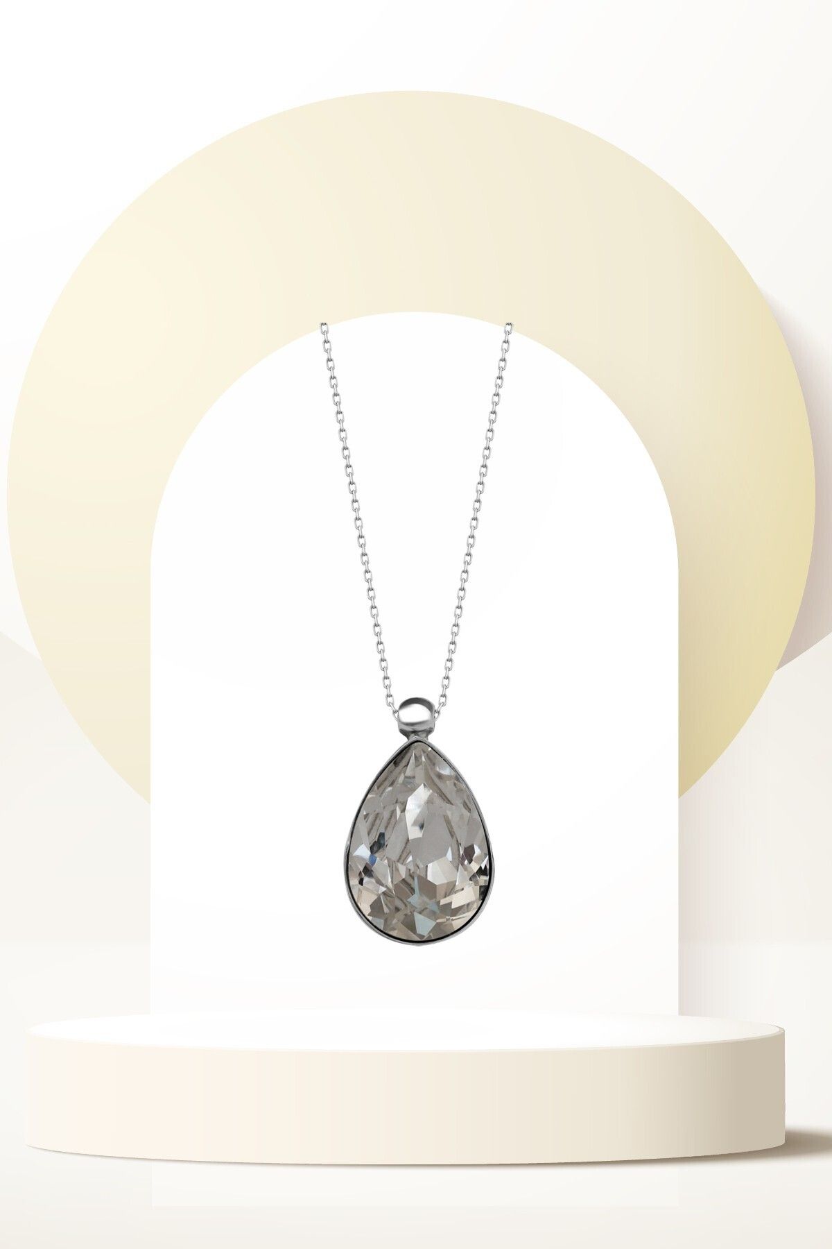 Swaroski Zirconia Crystal Taşlı Damla Kolye Kadın Günlük Kullanım
