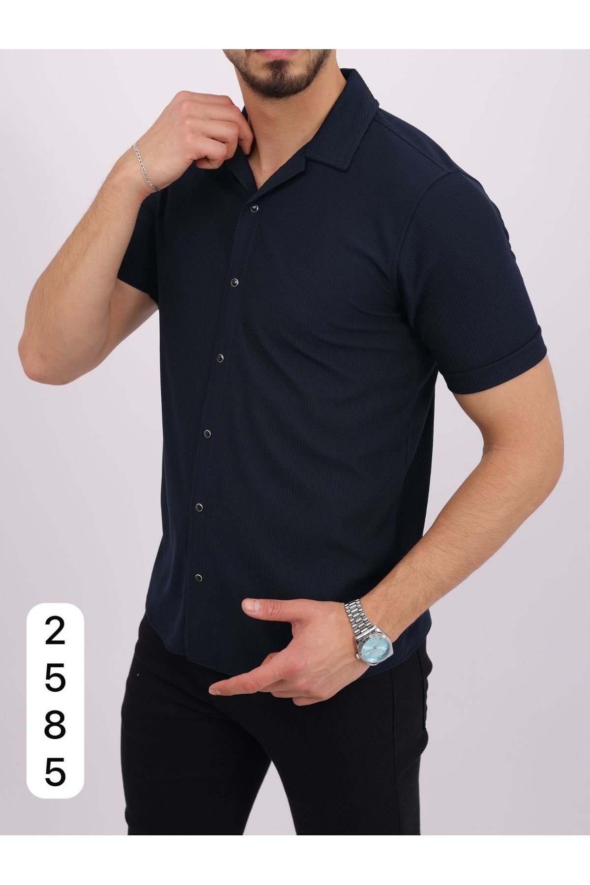 BEYAZTOPTAN %100 KALİTELİ TROY OTTOBAN FULL DÜĞMELİ KISA KOL GÖMLEK