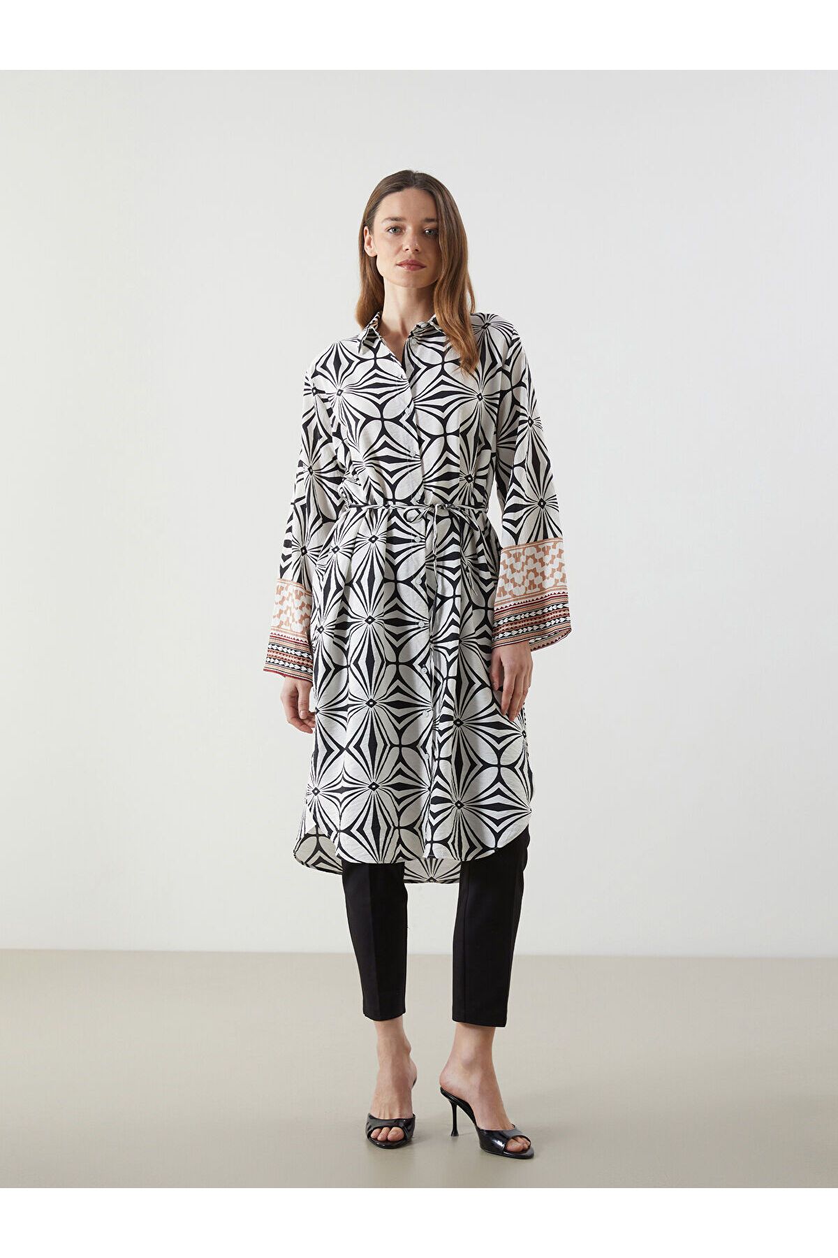 LC Waikiki Desenli Oversize Kadın Gömlek Tunik