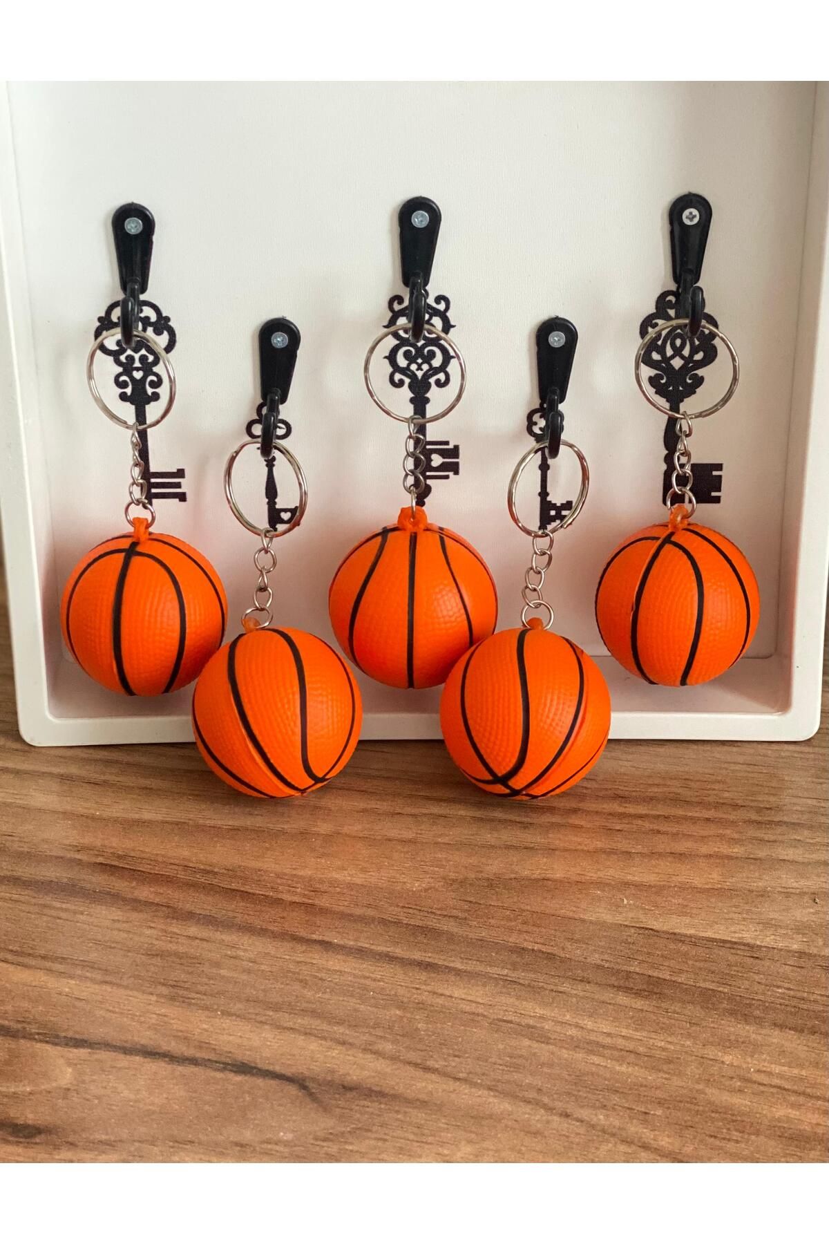 GLOWVİA AKSESUAR Basketbol Topu Anahtarlık 3D , Stres Topu Özelliği