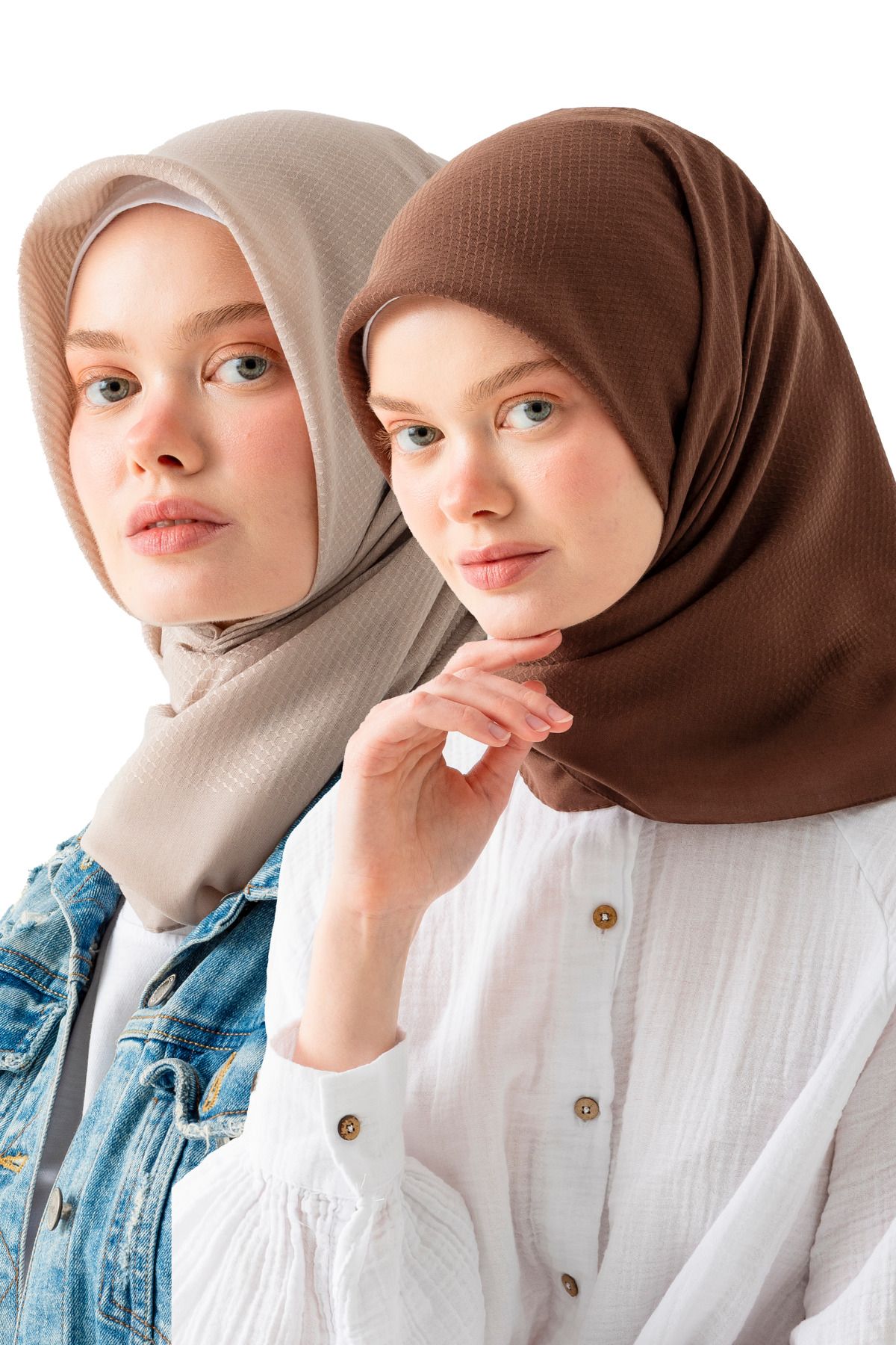 Wega Moda 2'li Pamuk Jakar Eşarp, Doğal Ve Şık Görünüm, Jakarlı Pamuk Eşarp, Soft Pamuk Eşarp.