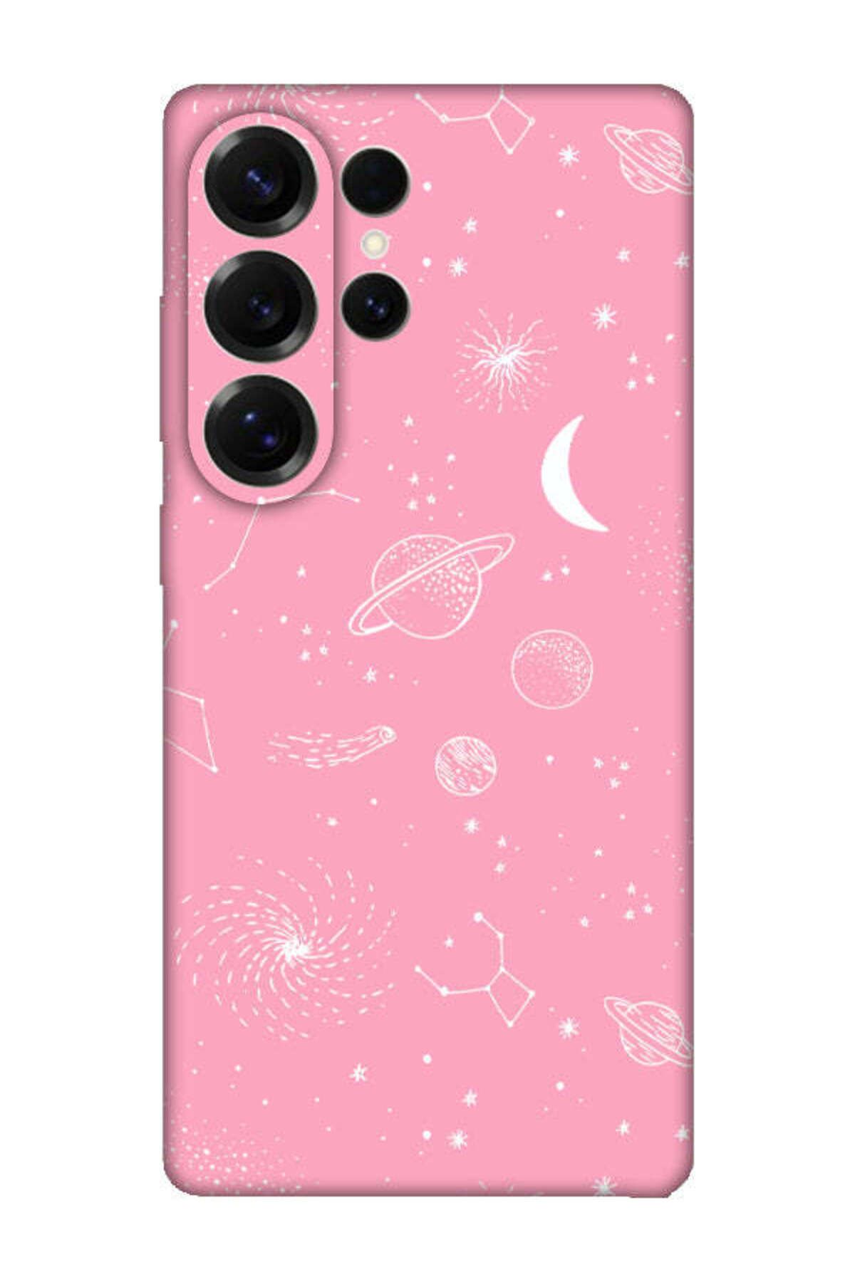 frondcase Samsung S25 Ultra Gezegenler Pembe Telefon Kılıfı