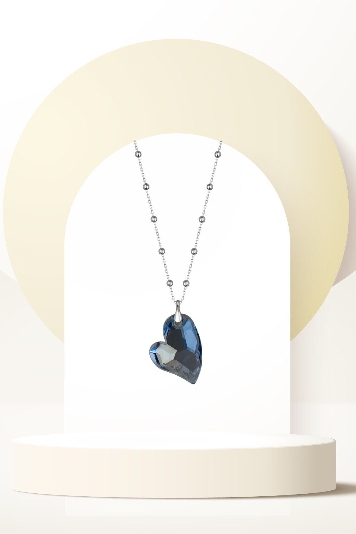 Swaroski Zirconia Crystal Taşlı Ametist Kalp Kolye Kadın Mor Romantizm