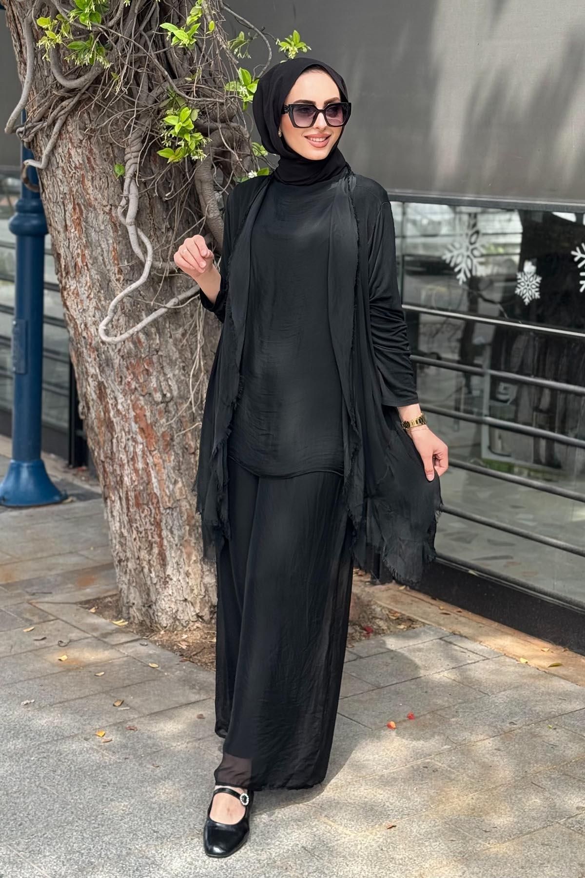 Moor Pantolonlu Takım 25S3015 Siyah