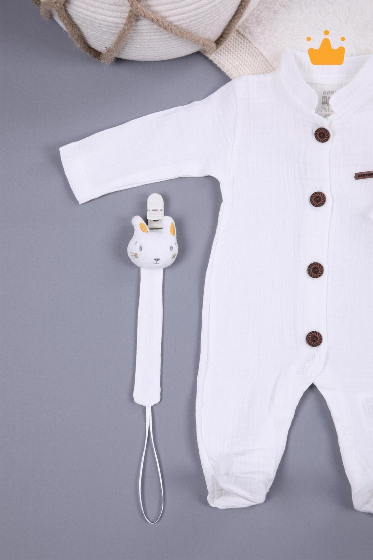 Babyhola Müslin Emzik Askılı Bebek Tulum Unisex 1094 fotoğrafı 3 (önizleme)