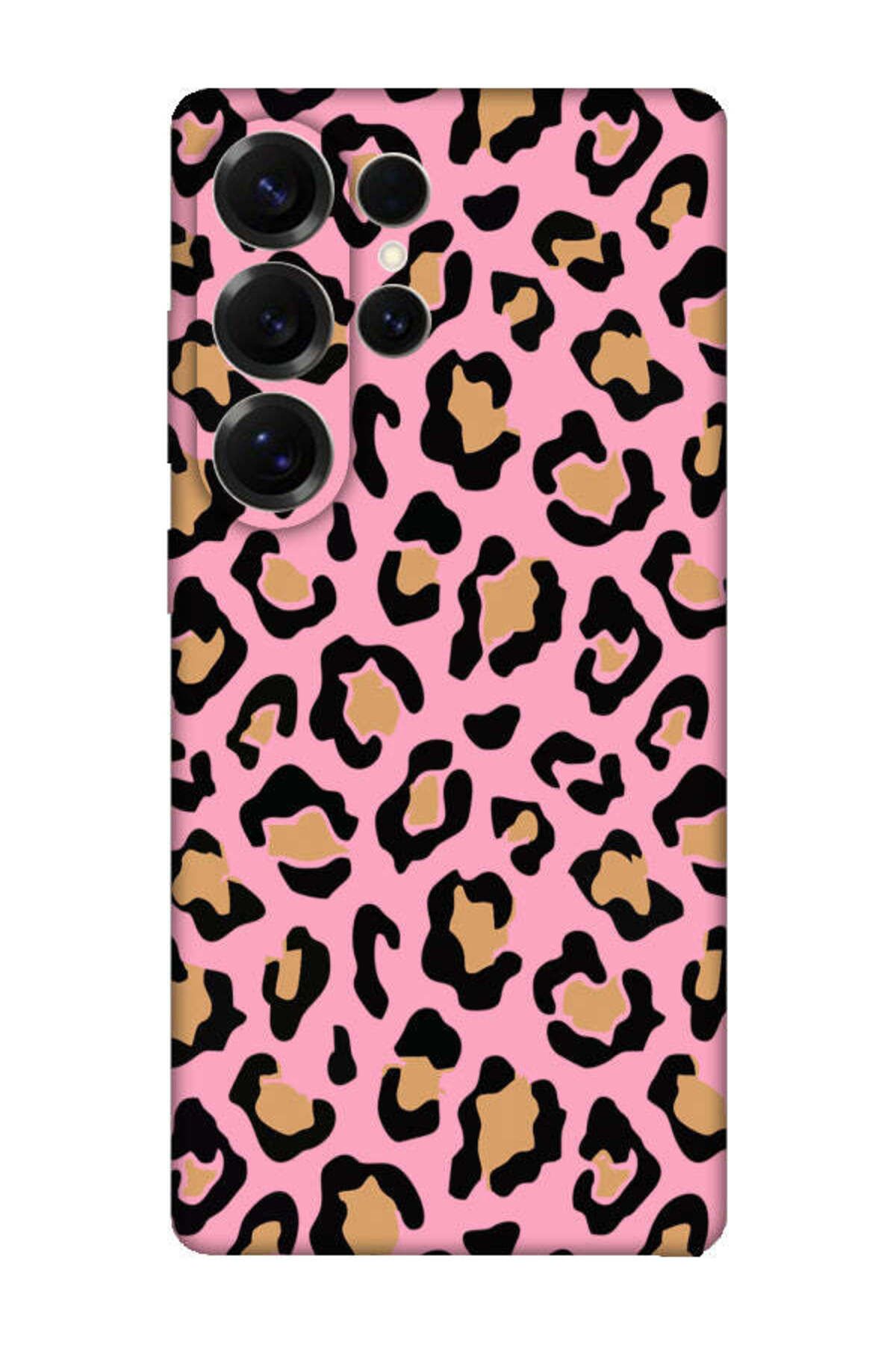 frondcase Samsung S25 Ultra Leopar Desenli Pembe Telefon Kılıfı