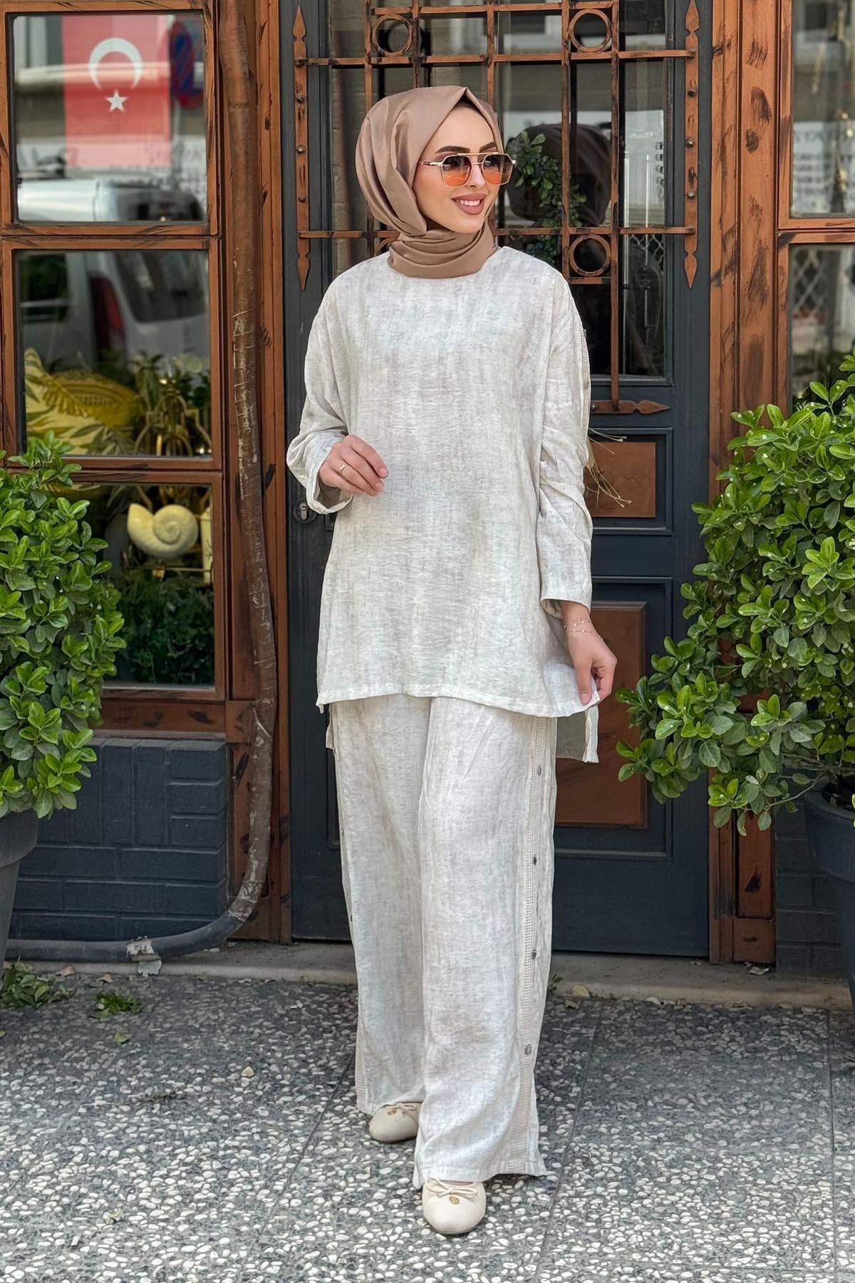 Ceremony Pantolonlu Takım S-5965 Bej