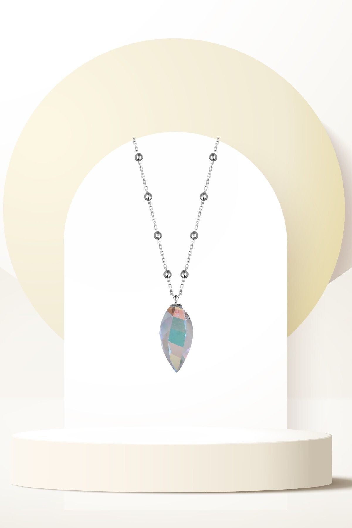 Swaroski Zirconia Crystal Taşlı Golden Shadow Kolye Kadın Altın Tonları