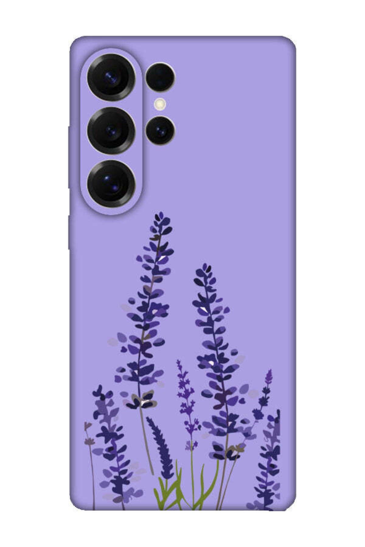 frondcase Samsung S25 Ultra Lavanta Desenli Lila Telefon Kılıfı