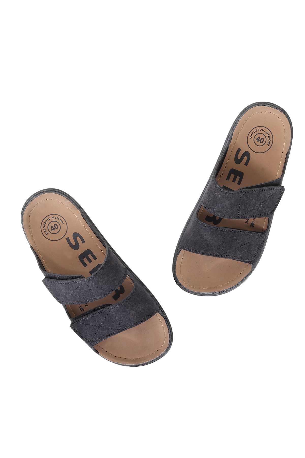Vojo-Ironside Velcro Comfortable Sole Adjustable Hospital Sea Pool Beach Men's Slippers Black 4
