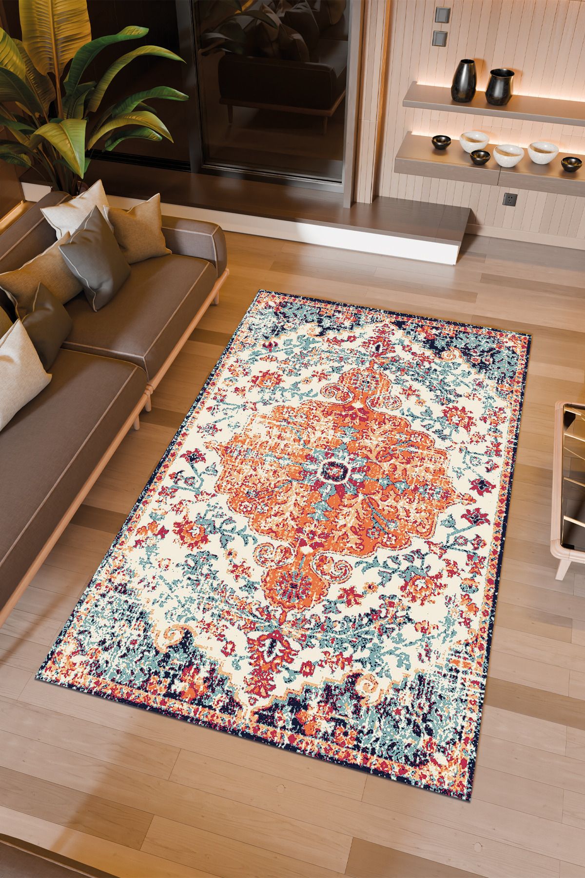 Halıcıoğlu home Dijital Baskı Makinede Yıkanabilir Kaymaz Taban Salon Halısı Yatak Odası Halısı & Yolluk Modelleri