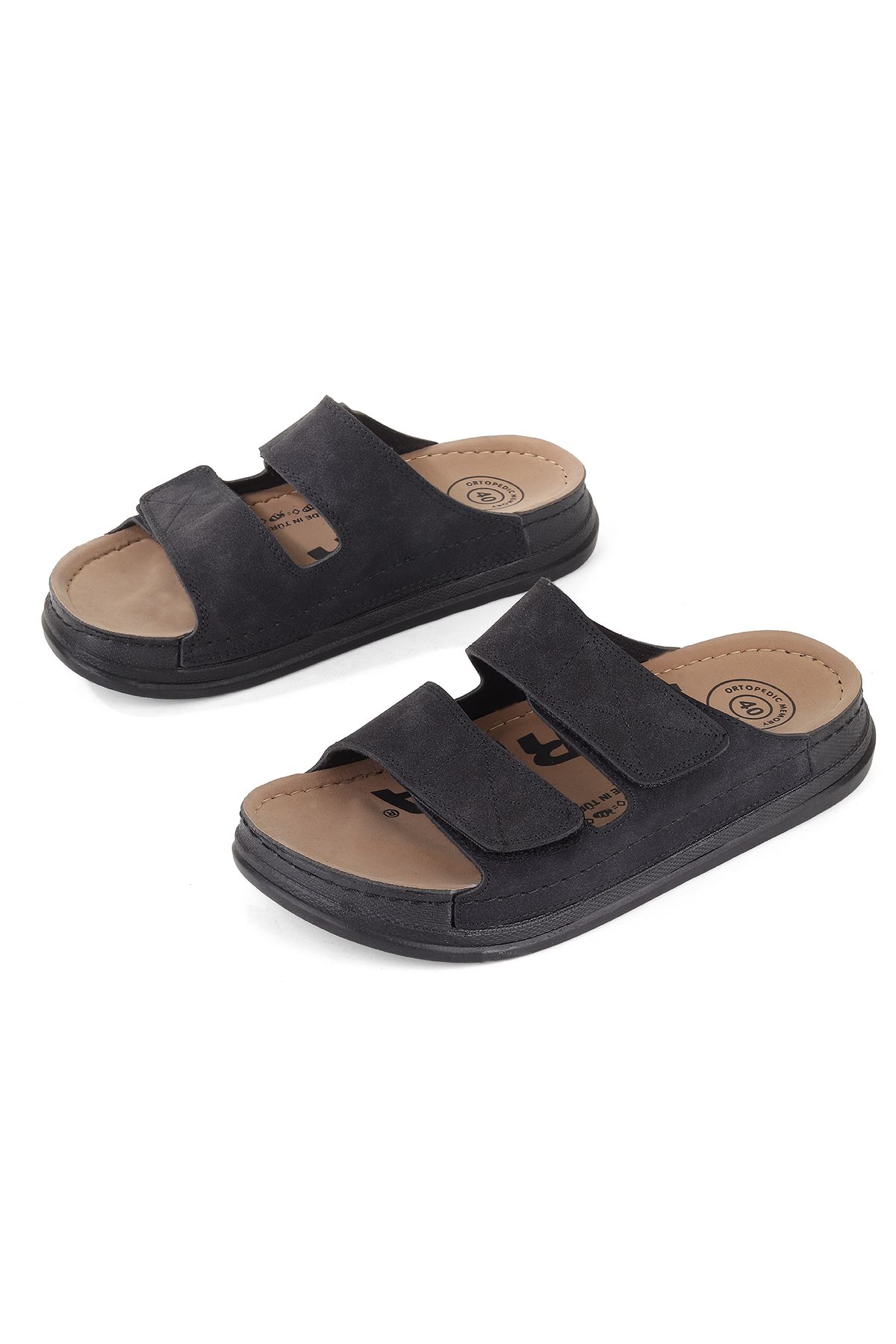 Vojo-Ironside Velcro Comfortable Sole Adjustable Hospital Sea Pool Beach Men's Slippers Black 1