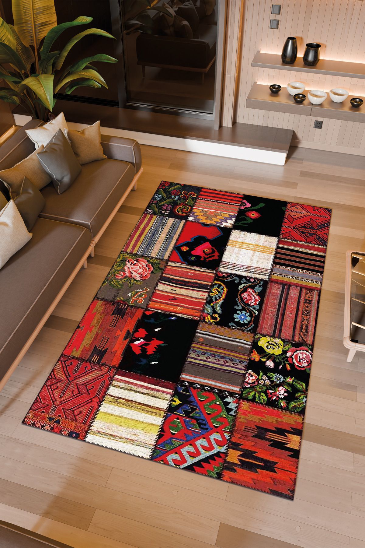 Halıcıoğlu home Dijital Baskı Makinede Yıkanabilir Kaymaz Taban Salon Halısı Yatak Odası Halısı & Yolluk Modelleri