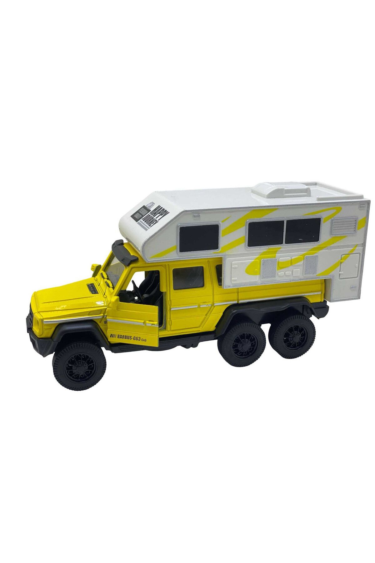 JPT-Mercedes Camper Off-Road Brabus Model, 1:32 Scale, with Interactive Functions, Yellow Color 3