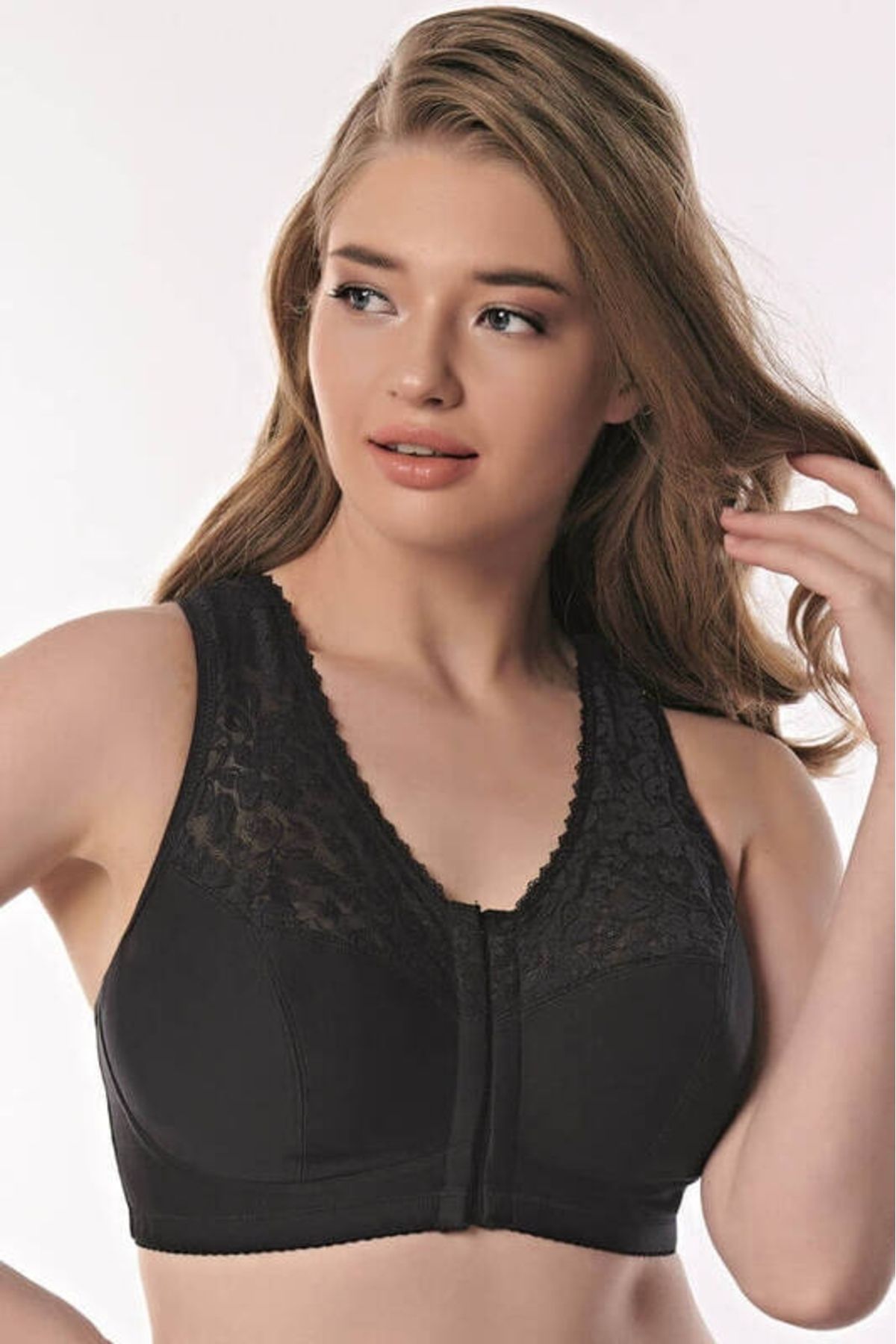 Moda Şahsenem Balensiz Desteksiz Dolgusuz Geniş Askılı Toparlayıcı Önden Açılan Sırt Destekli Küçültücü Sütyen 377
