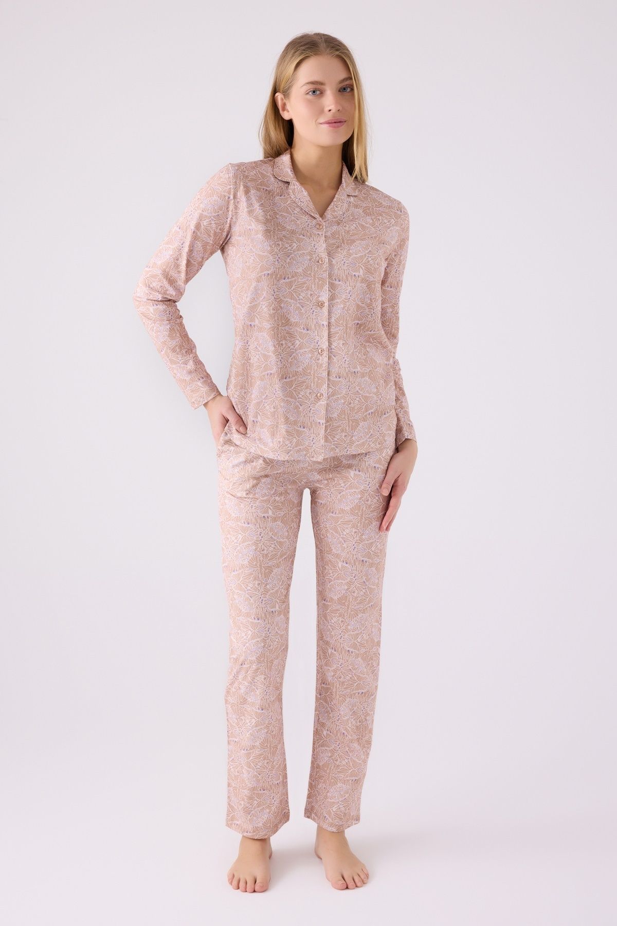Pierre Cardin İkili Pijama Takım Vizon - Süprem Rotasyon - 2Li Takım