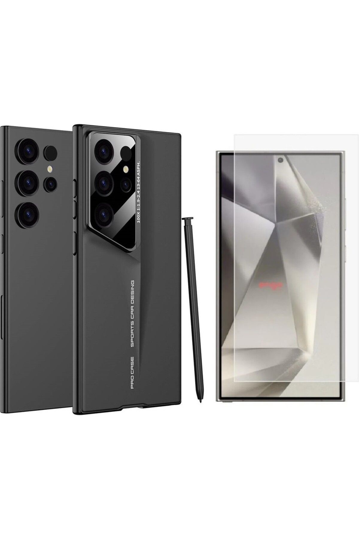 Vendas Galaxy S25 Ultra Kılıf Ultra İnce Kamera Korumalı Sert Rubber Zore Procase Kapak+Nano Ekran Koruyucu