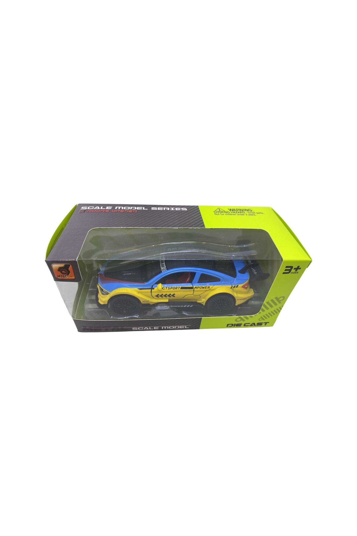 JPT-Bmw M3 Competition blue yellow metal replica model 1:38 scale 2