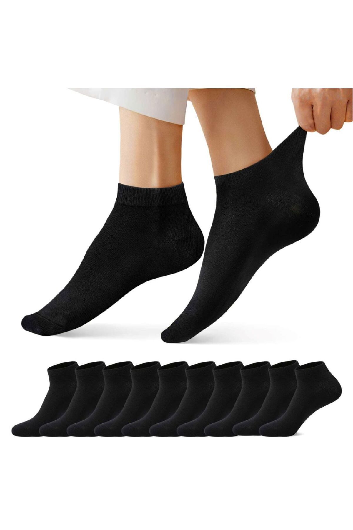 peru moda Unisex 10'lu Beyaz Patik Çorap Spor Çorabı Ekonomik