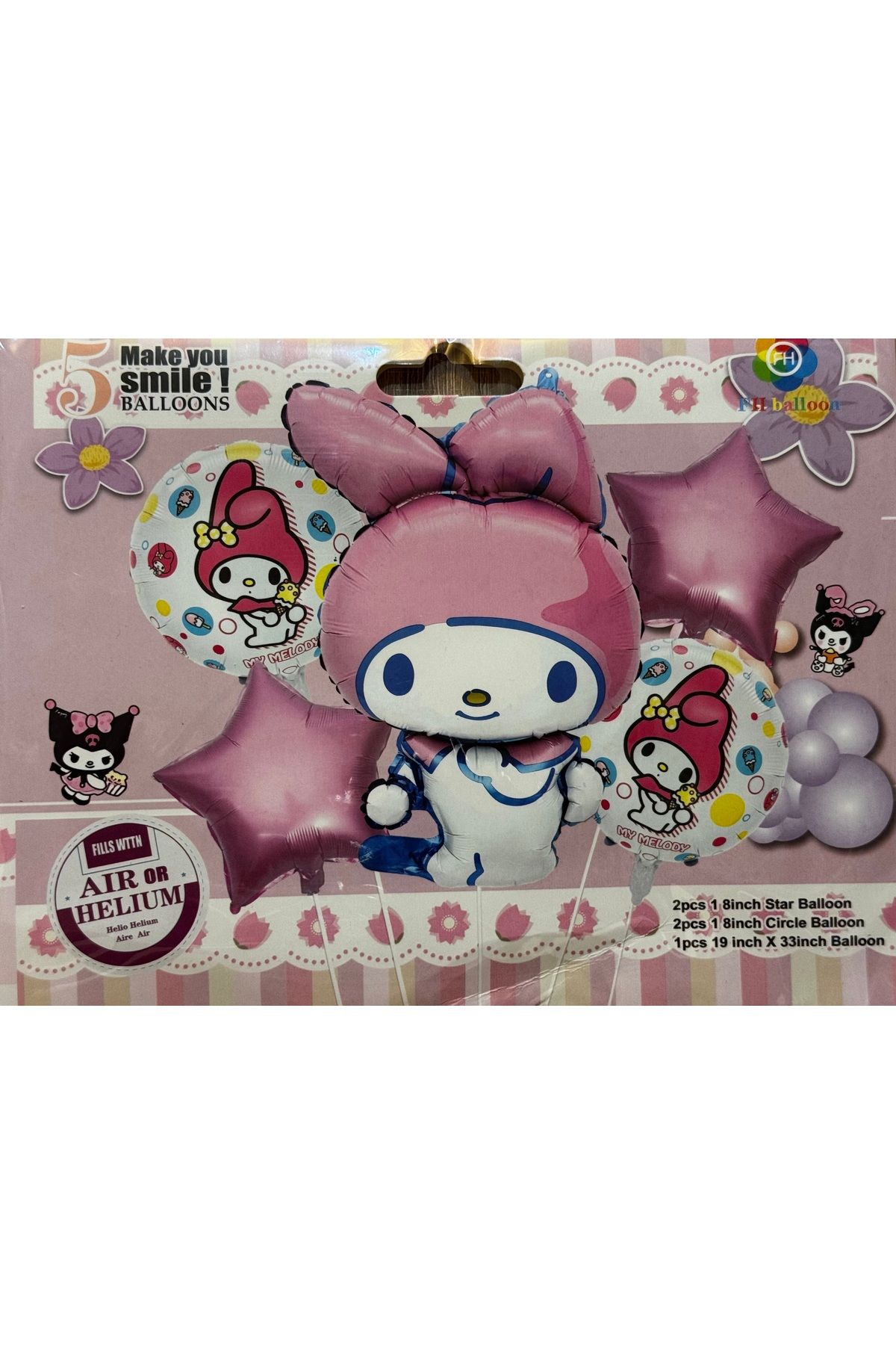 KATRİN Kuromi MY MELODY 5li Folyo Balon