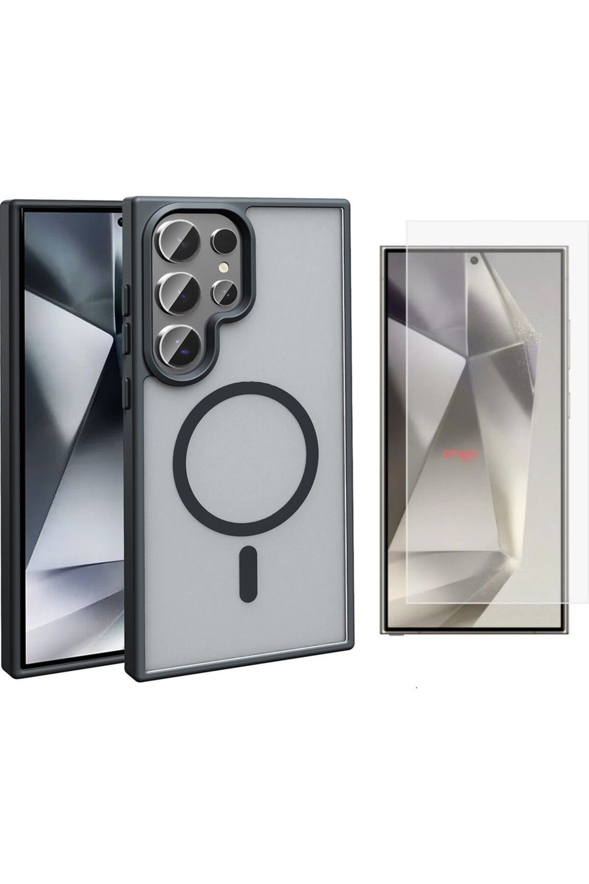 Vendas Samsung Galaxy S25 Ultra Kılıf M-safe Şarj Özellikli Mat Yüzey Zore Sio Kapak + Nano Ekran Koruyucu