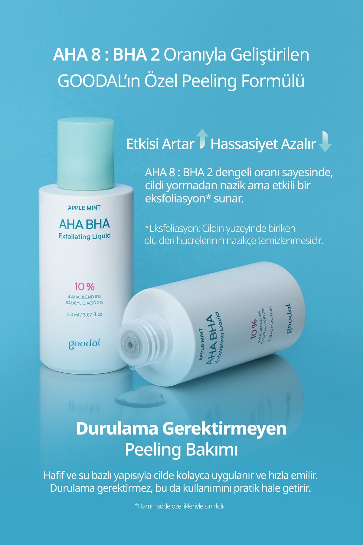تونر 10 ٪ AHA BHA محتوای لایه برداری Goodal