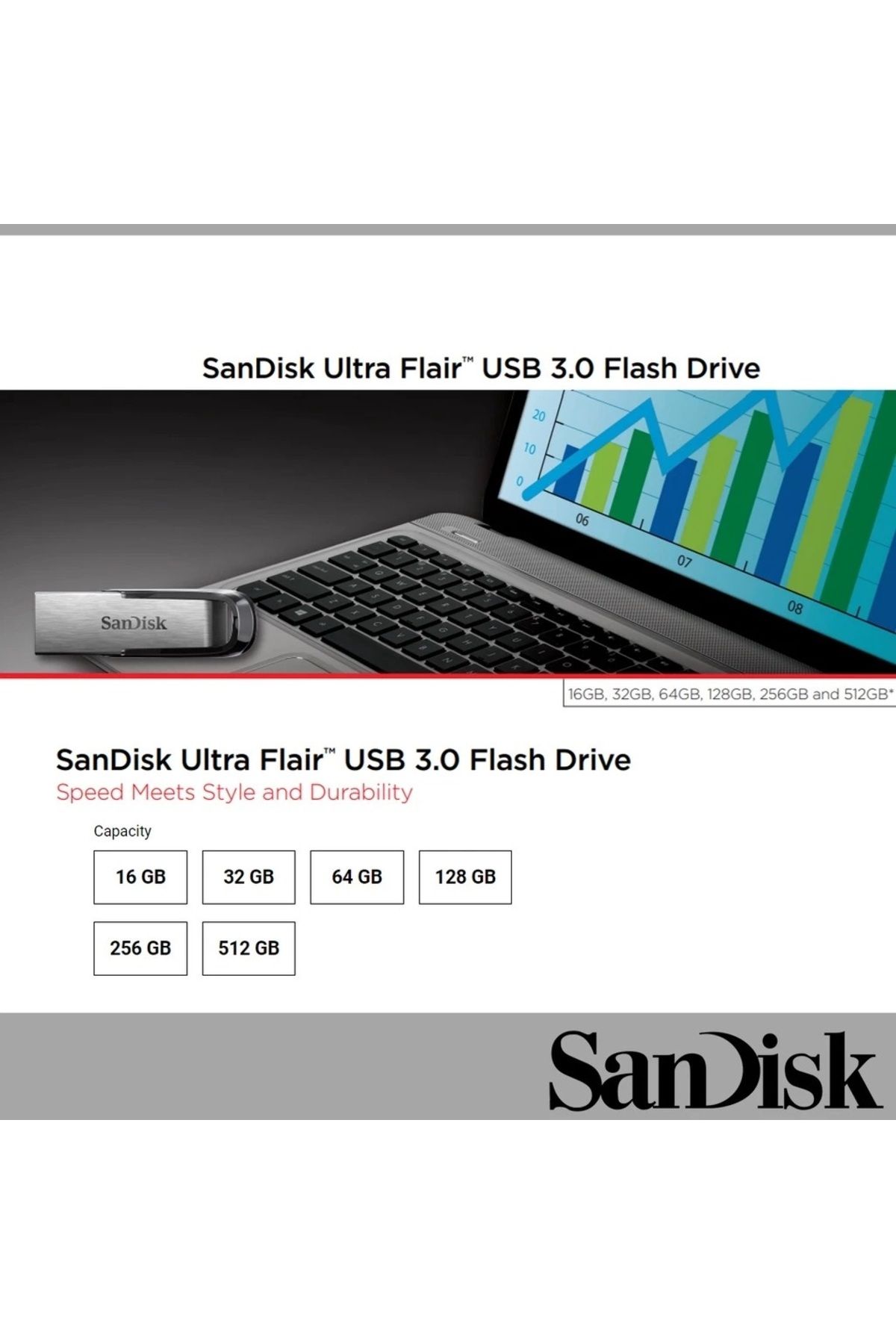 SanDisk-Ultra Flair 64GB USB 3.0 Flash Drive – High-Speed Silver Pen Drive with Secure File Storage 5